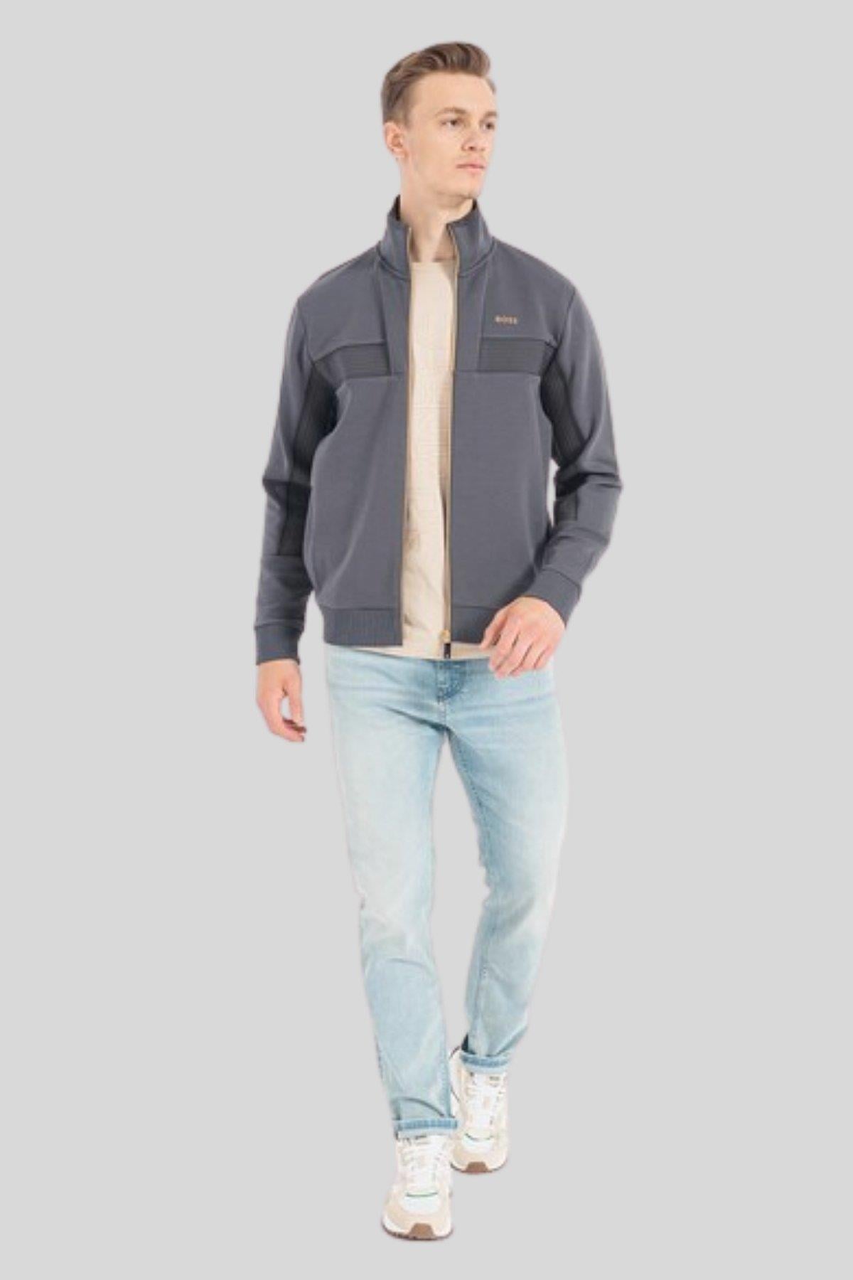 Boss Regular Fit Erkek Sweatshirt Gri