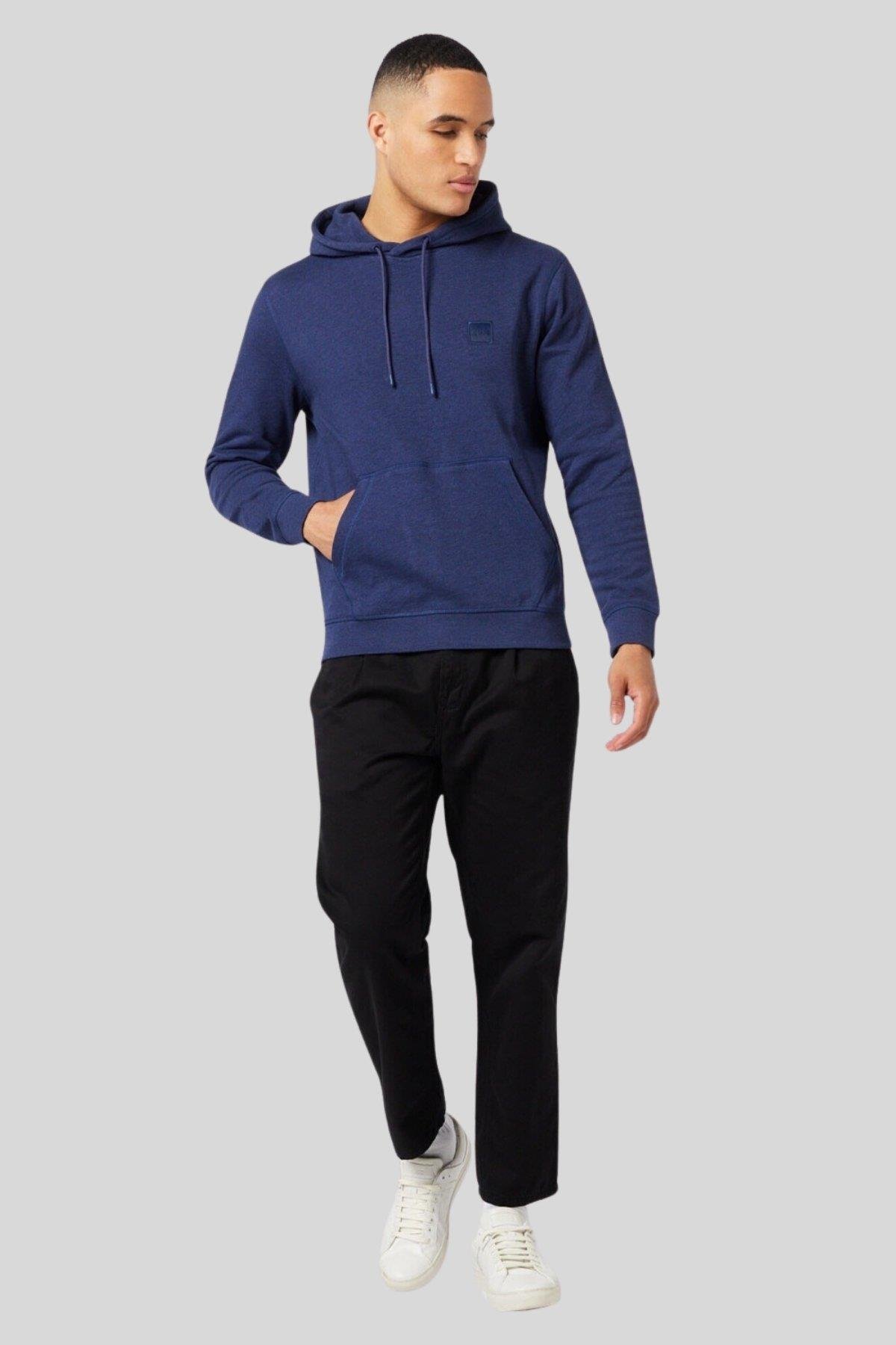 Boss Regular Fit Kapüşonlu Erkek Sweatshirt Mavi