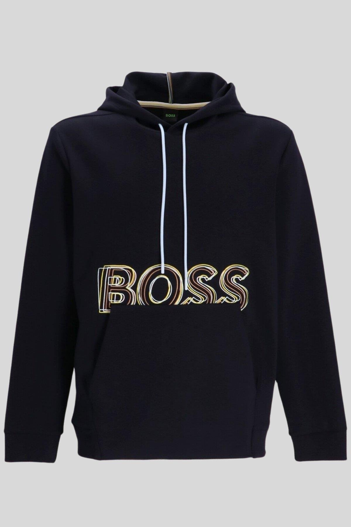Boss  Regular Fit Kapüşonlu Erkek Sweatshirt Mavi