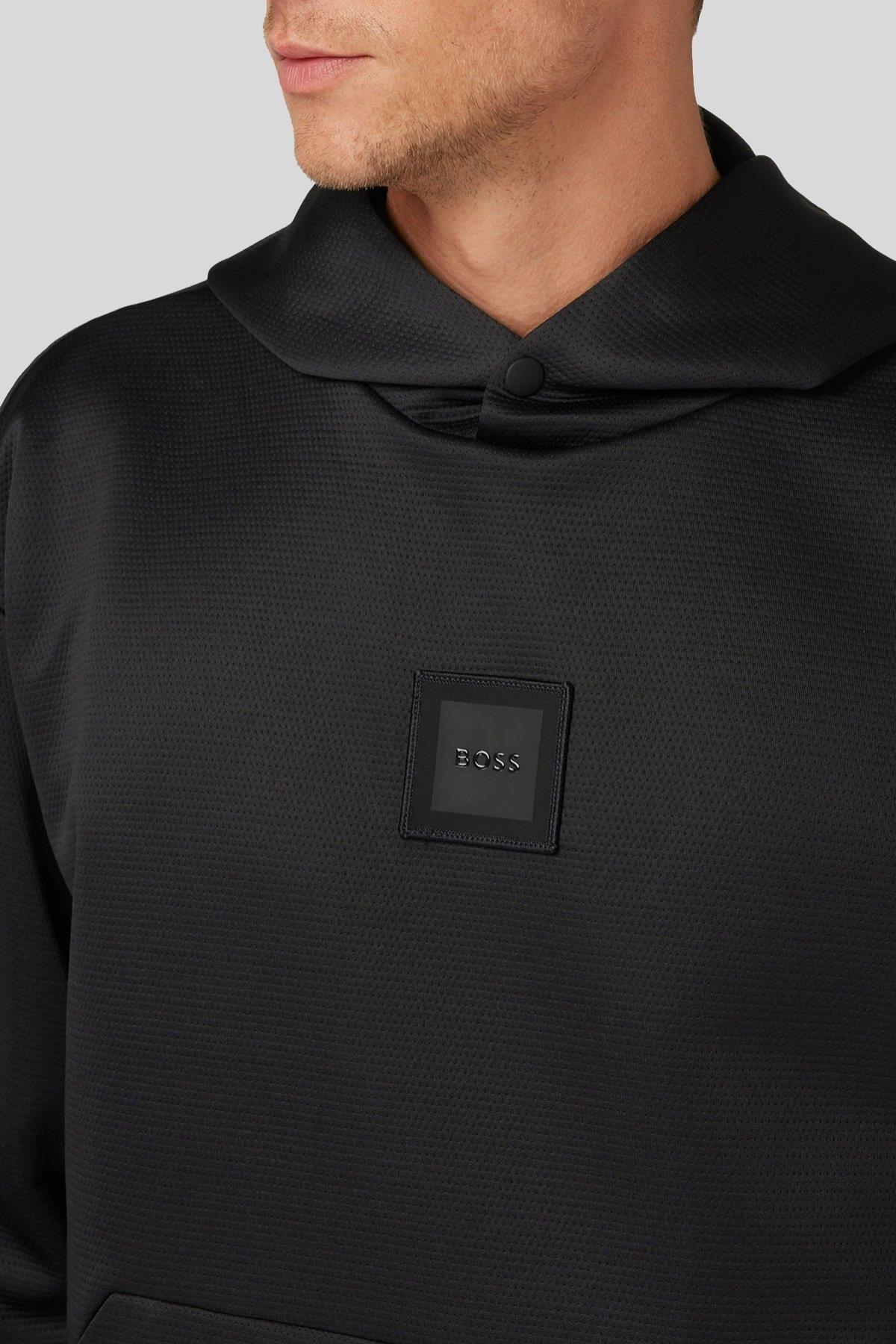 Boss Regular Fit Kapüşonlu Sweat Siyah