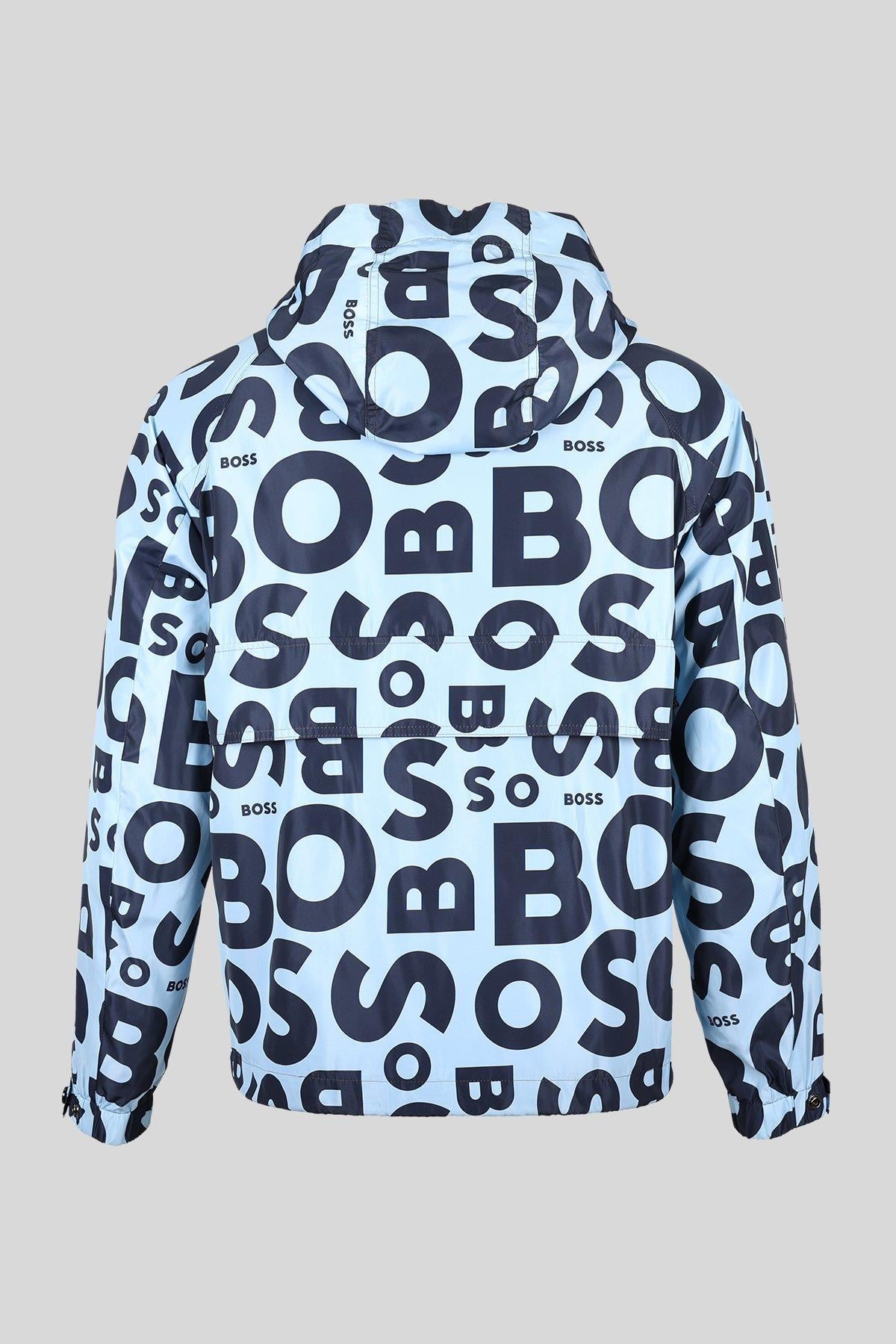 Boss Regular Fit Logolu Kapüşonlu Ceket Mavi