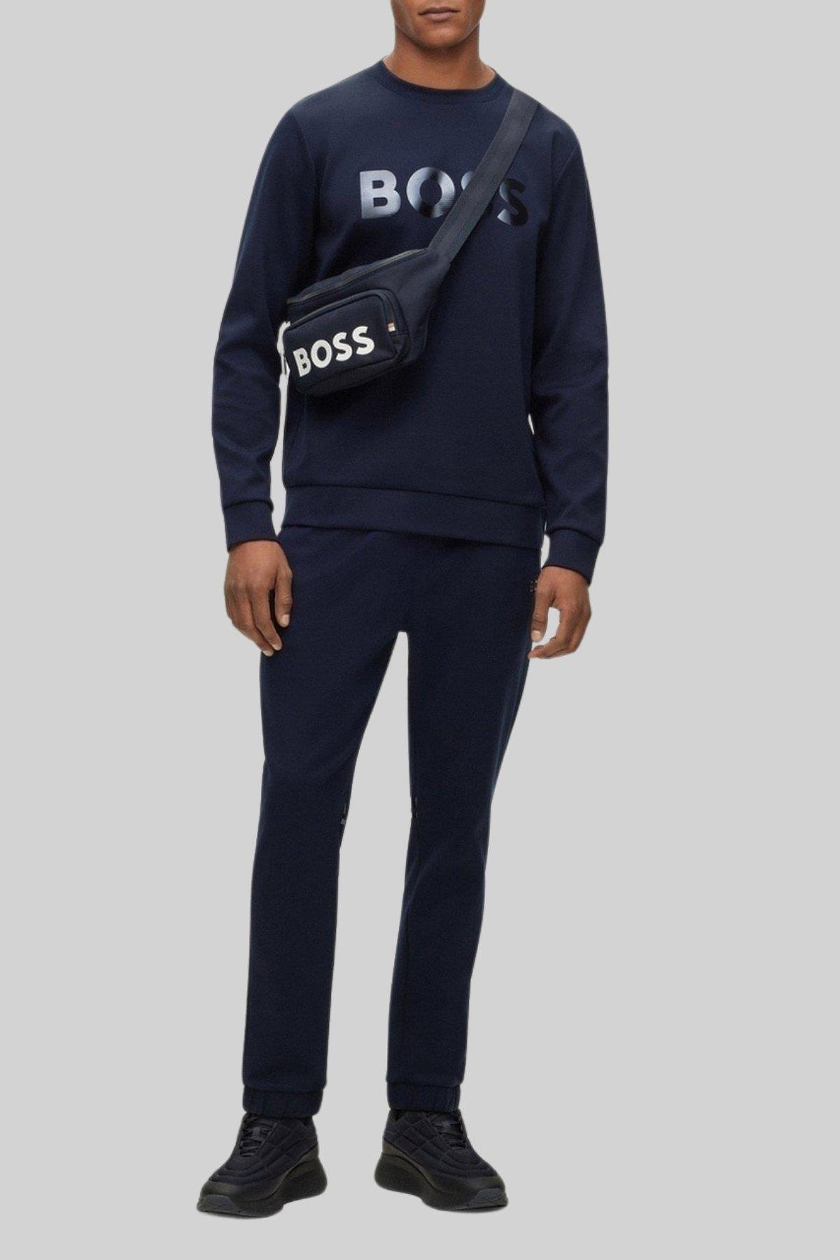 Boss Regular Fit Yuvarlak Yaka Erkek Sweatshirt Lacivert