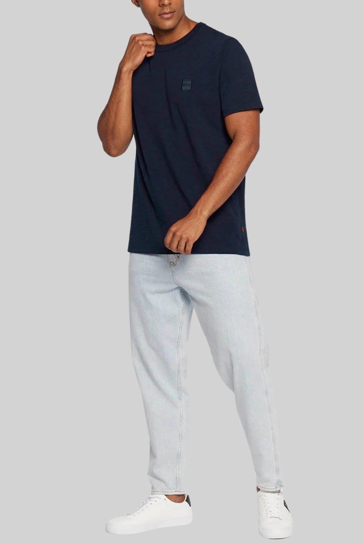 Boss Regular Pamuklu Fit Bisiklet Yaka Erkek T-Shirt Lacivert