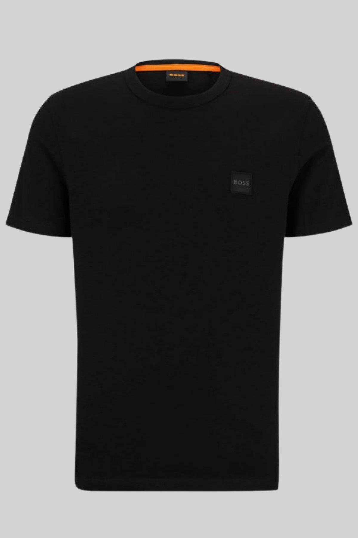 Boss Regular Pamuklu Fit Bisiklet Yaka Erkek T-Shirt Siyah