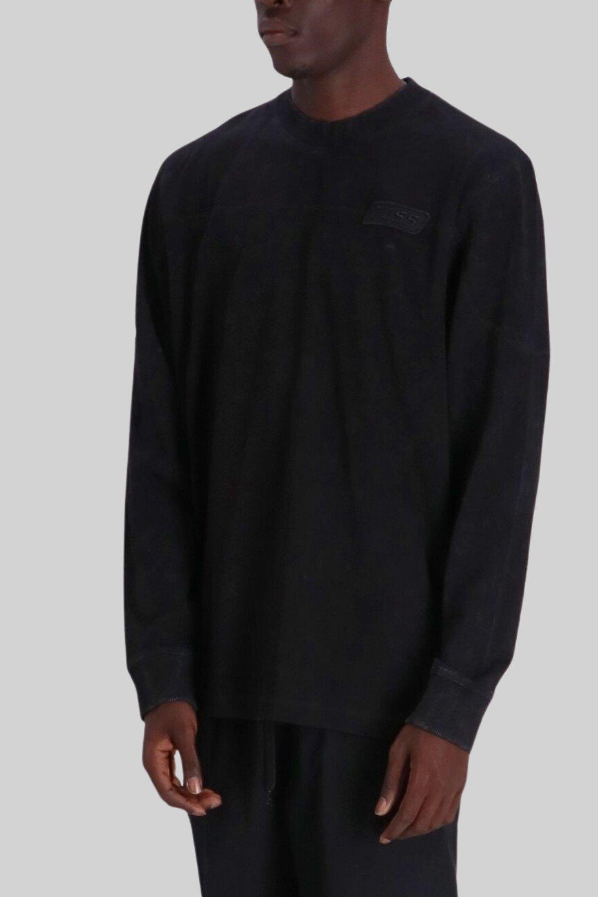 Boss Relaxed Fit Bisiklet Yaka Uzun Kol Erkek T-Shirt Siyah