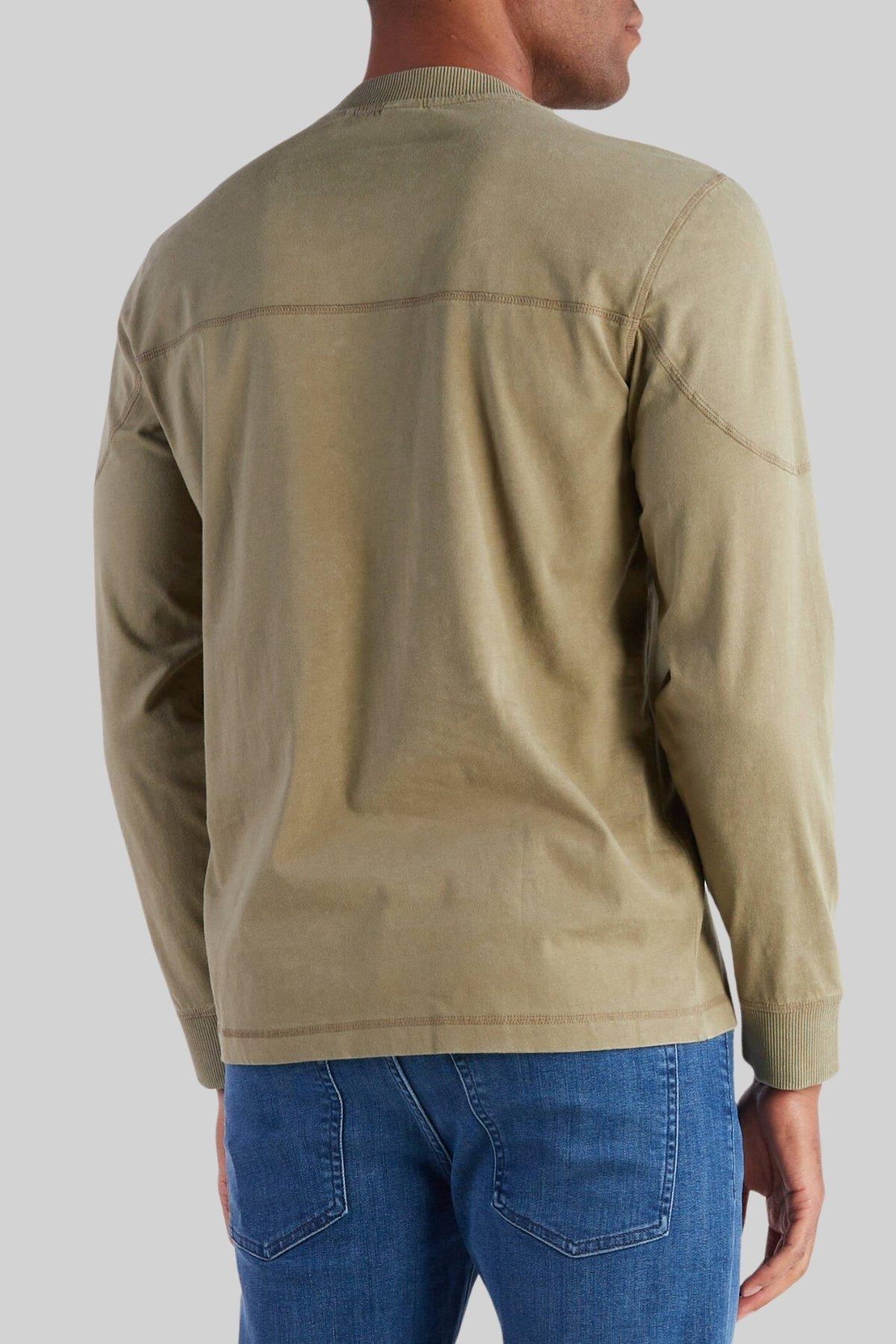 Boss Relaxed Fit Bisiklet Yaka Uzun Kol Erkek T-Shirt Yeşil