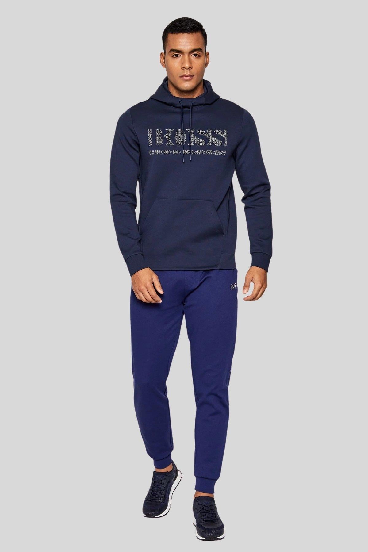 Boss Soody Erkek Kapüşonlu Sweatshirt Lacivert