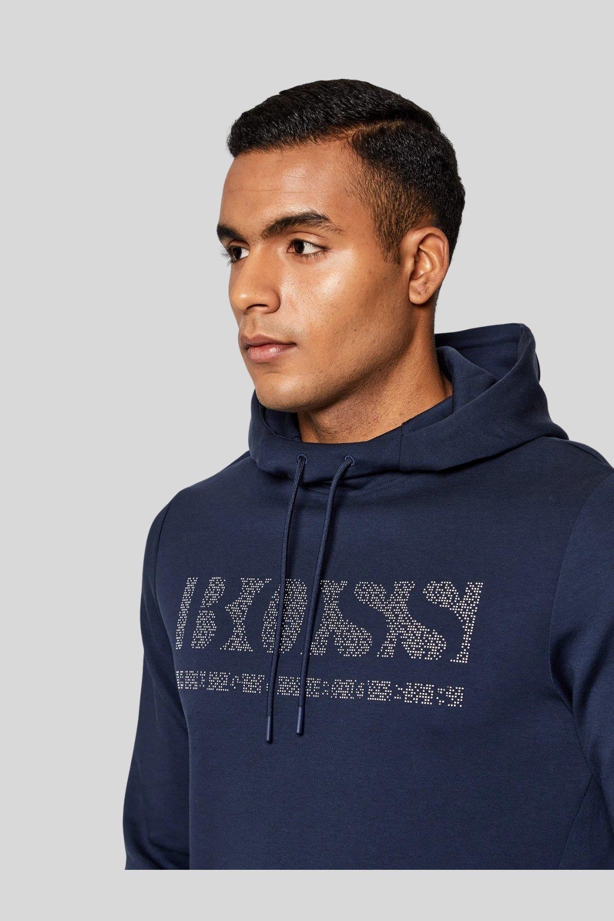 Boss Soody Erkek Kapüşonlu Sweatshirt Lacivert