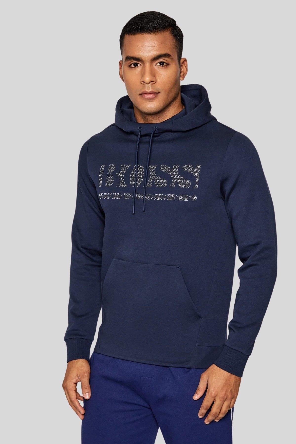 Boss Soody Erkek Kapüşonlu Sweatshirt Lacivert