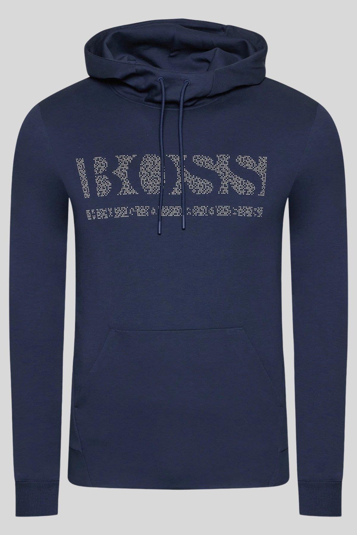 Boss Soody Erkek Kapüşonlu Sweatshirt Lacivert