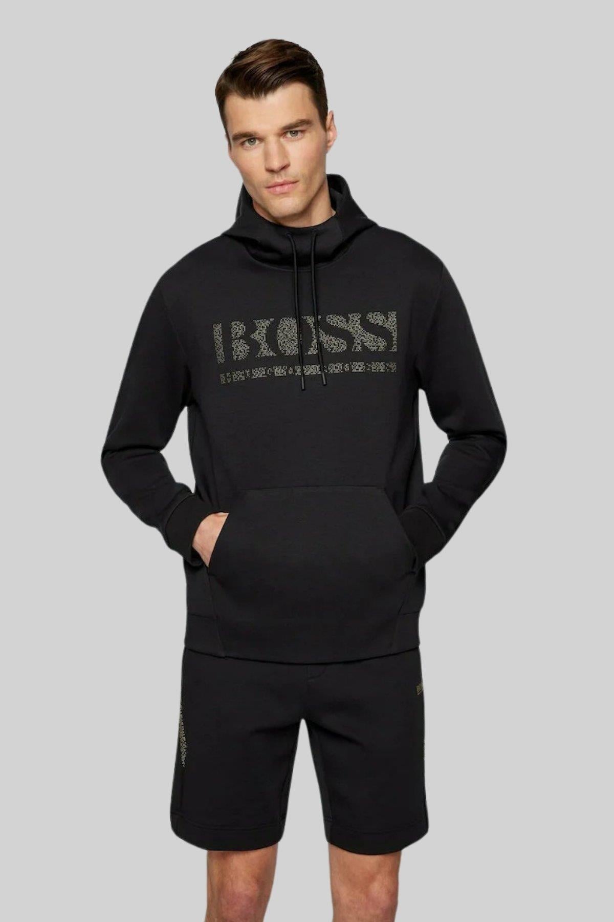 Boss Soody Erkek Kapüşonlu Sweatshirt Siyah