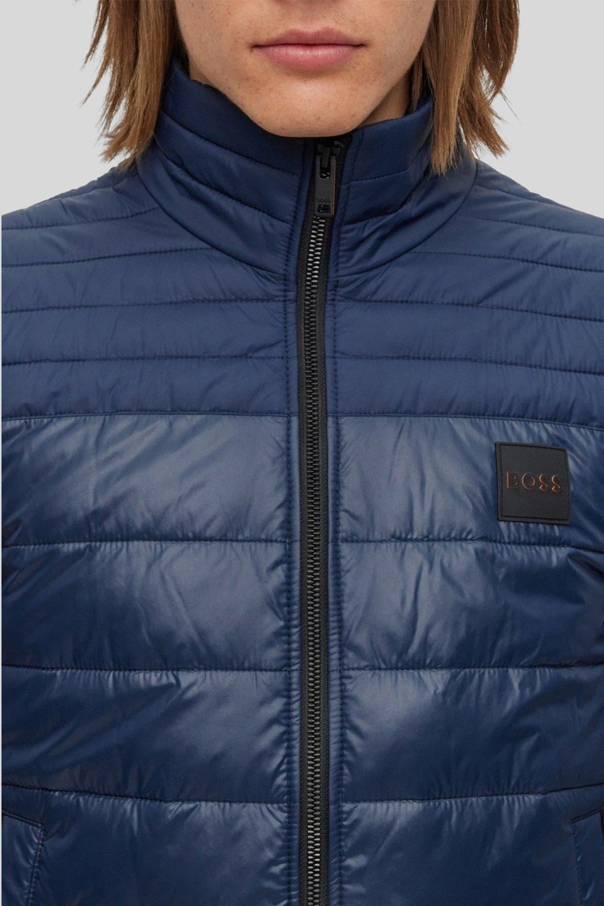 Boss Su Tutmaz Regular Fit Dik Yaka Şişme Erkek Yelek Lacivert