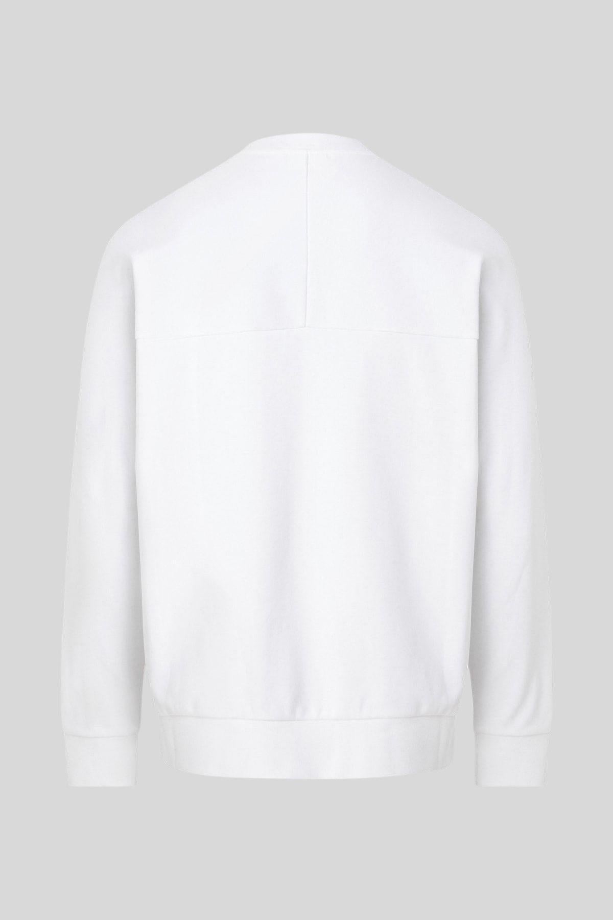 Calvin Klein Erkek Regular Fit Marka Logolu Uzun Kollu Sweatshirt Beyaz
