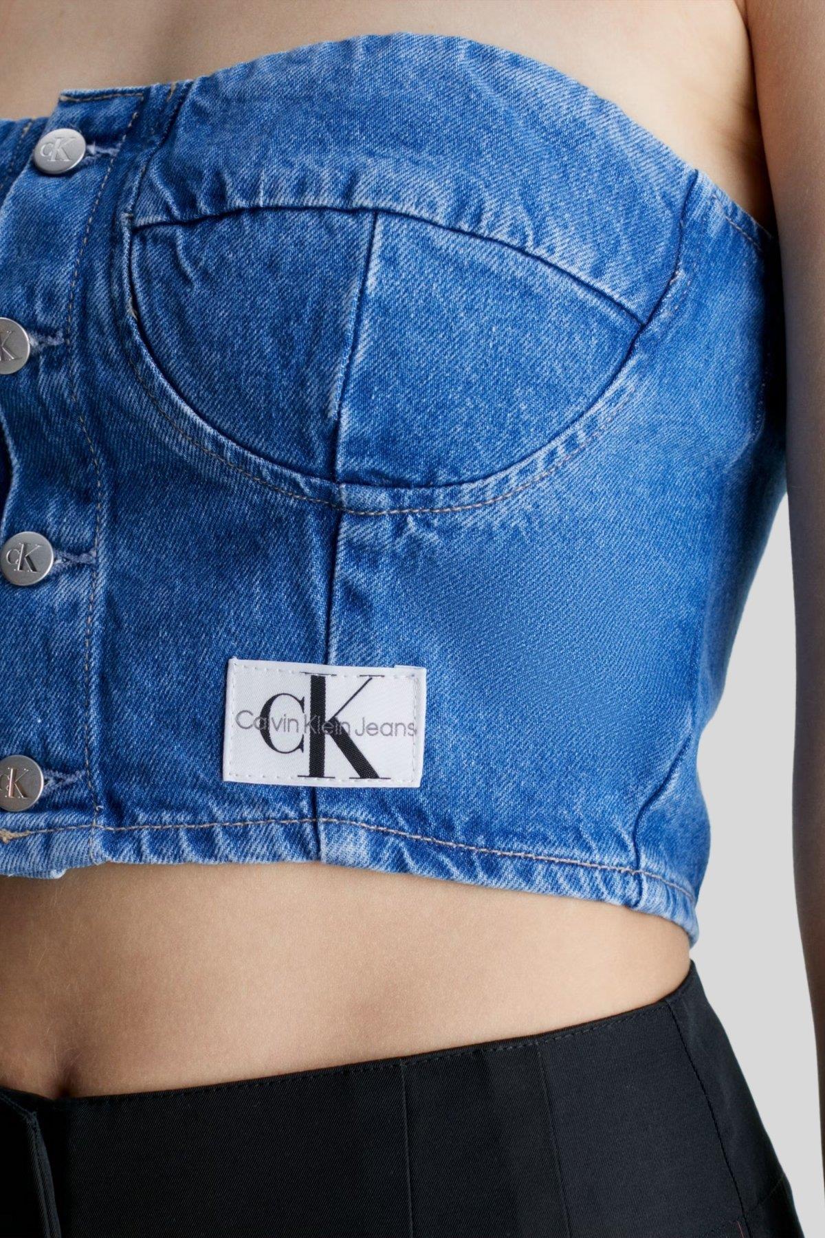 Calvin Klein Kadın Elastik Büstiyer Mavi