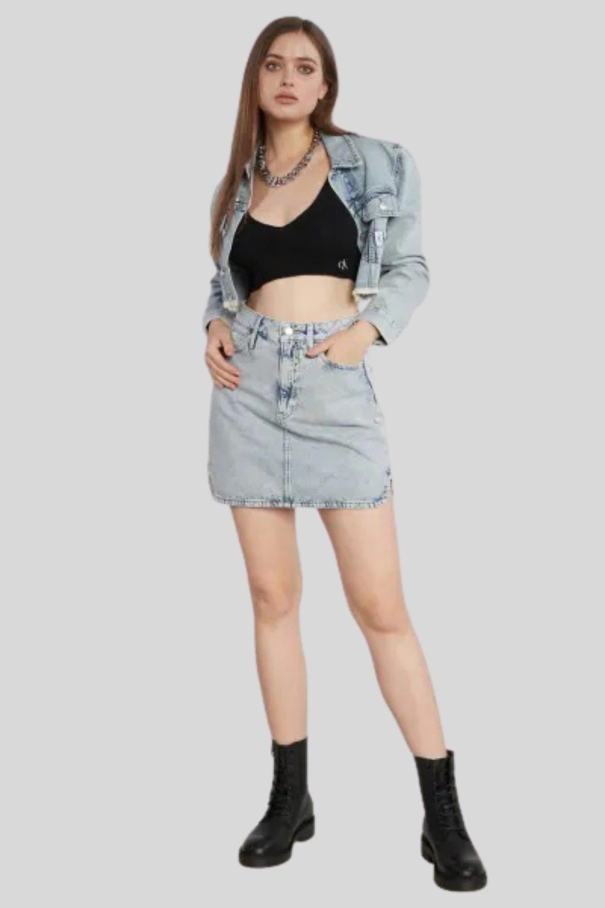 Calvin Klein Kadın Logo İşlemeli Örme Büstiyer Siyah