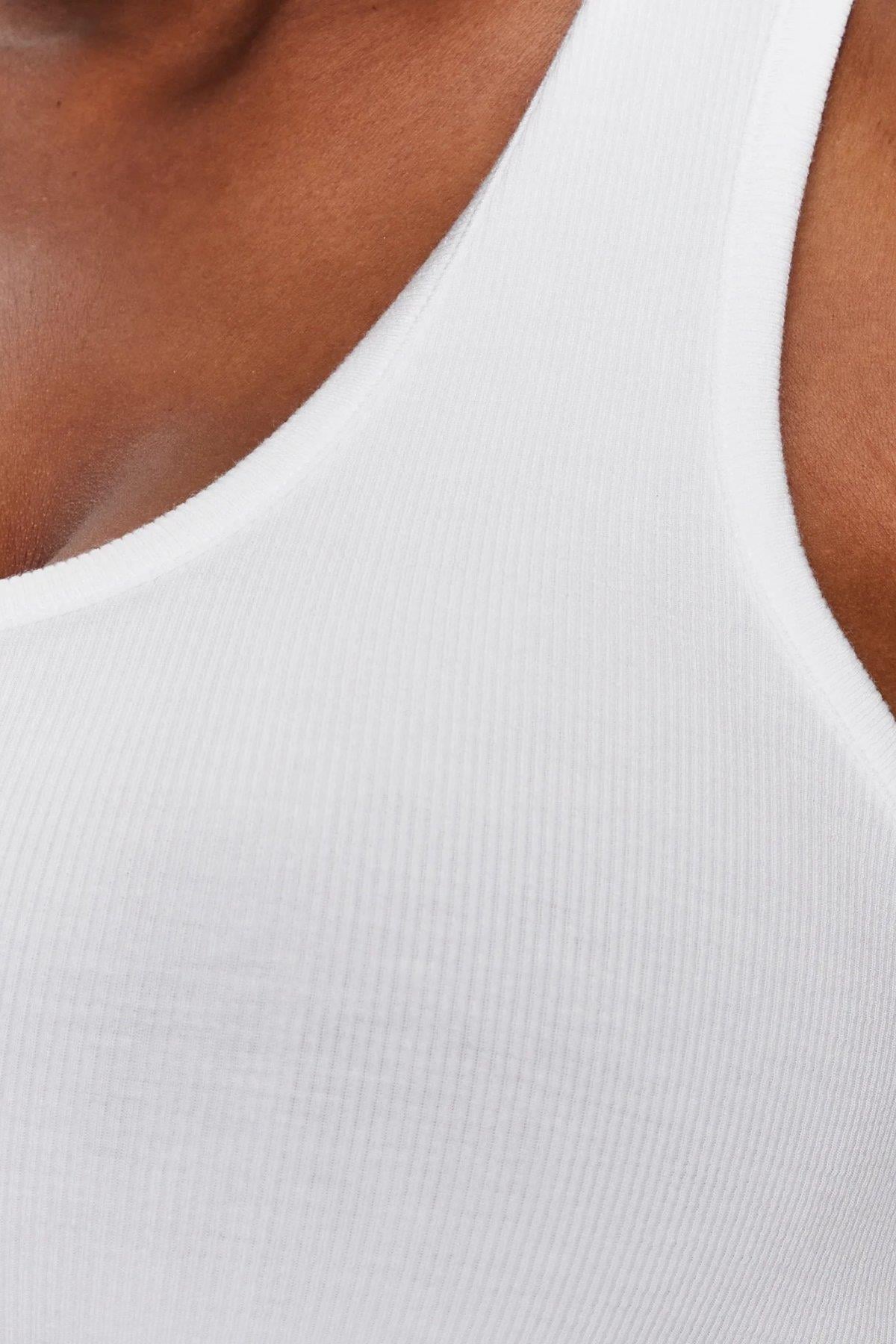 Calvin Klein Kadın Regular Fit Yuvarlak Yaka Kolsuz Body Beyaz