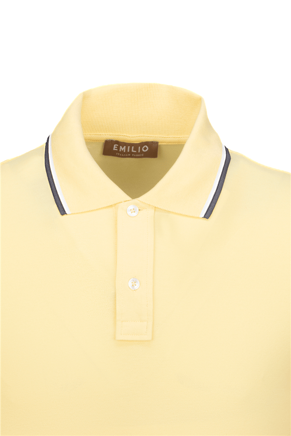 Erkek Çift Çizgili Kol Bantlı Polo Yaka T-Shirt