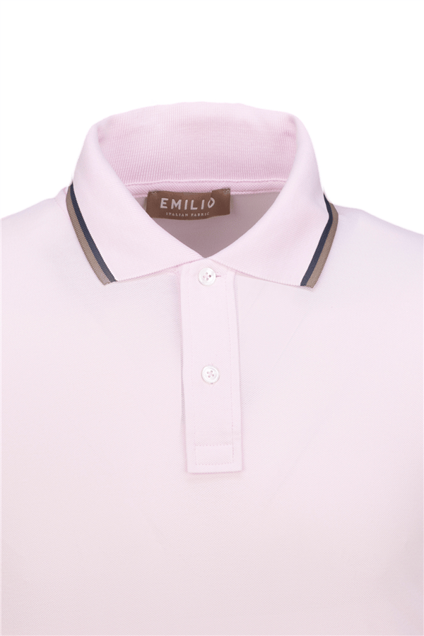 Erkek Çift Çizgili Kol Bantlı Polo Yaka T-Shirt