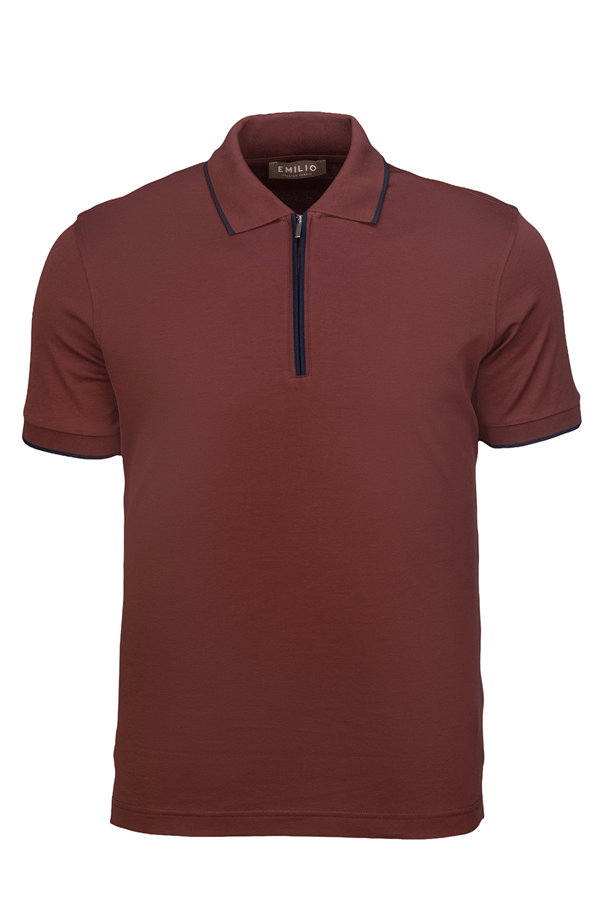 Erkek Fermuarlı Polo Yaka T-Shirt