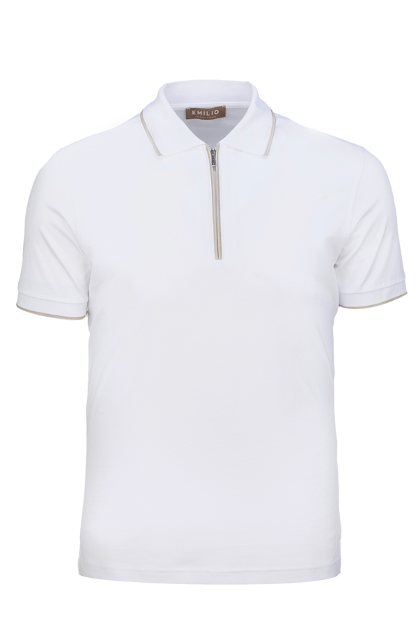 Erkek Fermuarlı Polo Yaka T-Shirt