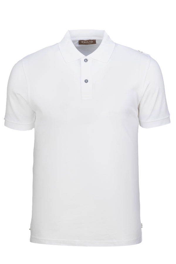 Erkek Kol Bantlı Boncuk İşleme Polo Yaka Erkek T-Shirt
