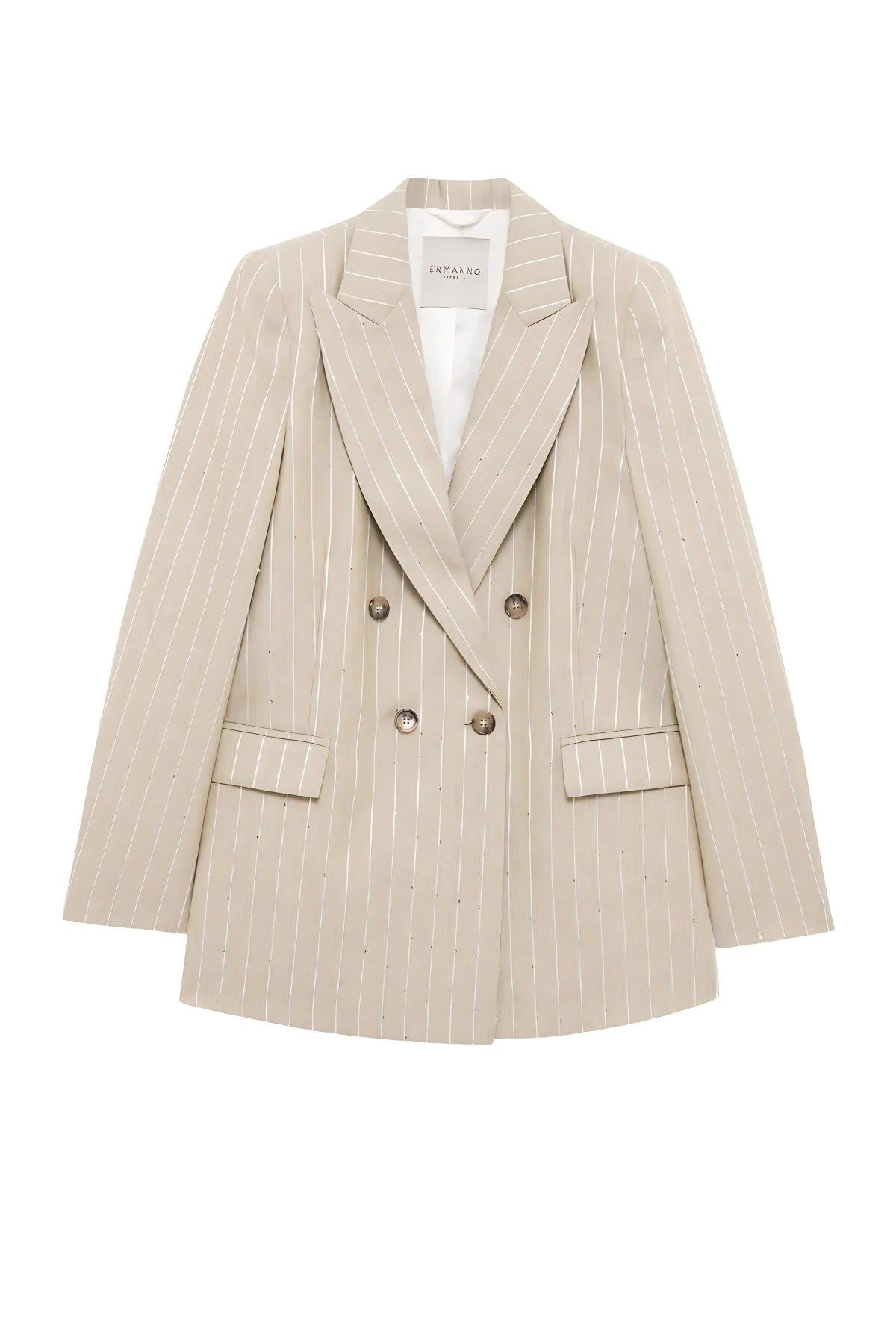 Ermanno Firenze Kadın Blazer Ceket Bej