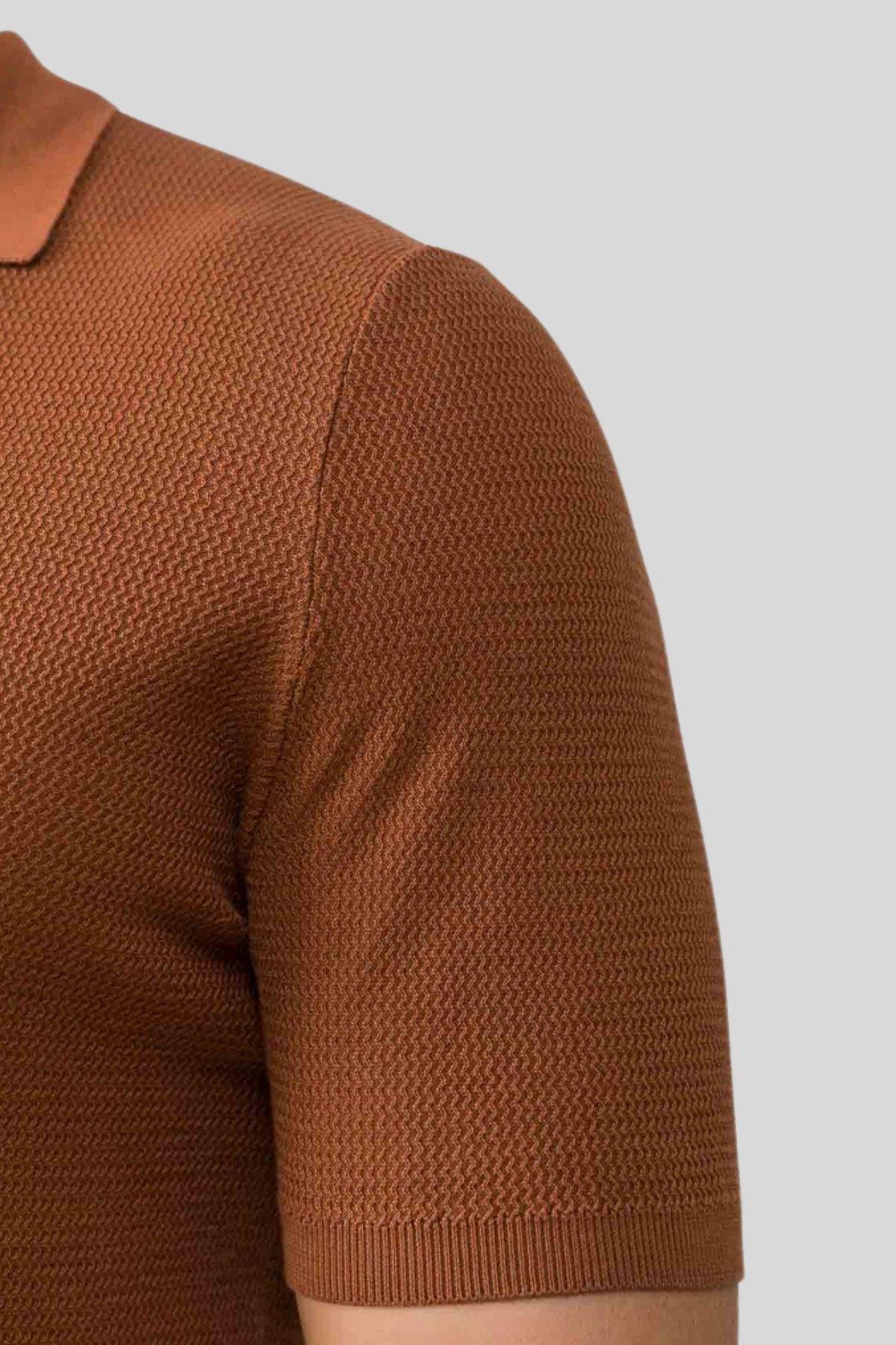 Gran Sasso Regular Fit Polo Yaka T-Shirt Kahverengi
