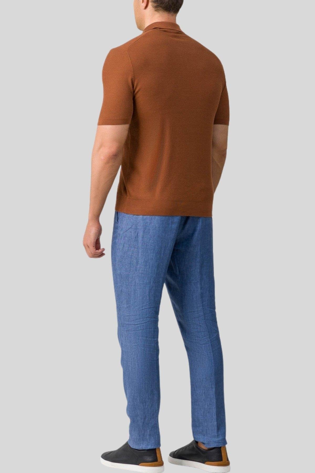 Gran Sasso Regular Fit Polo Yaka T-Shirt Kahverengi