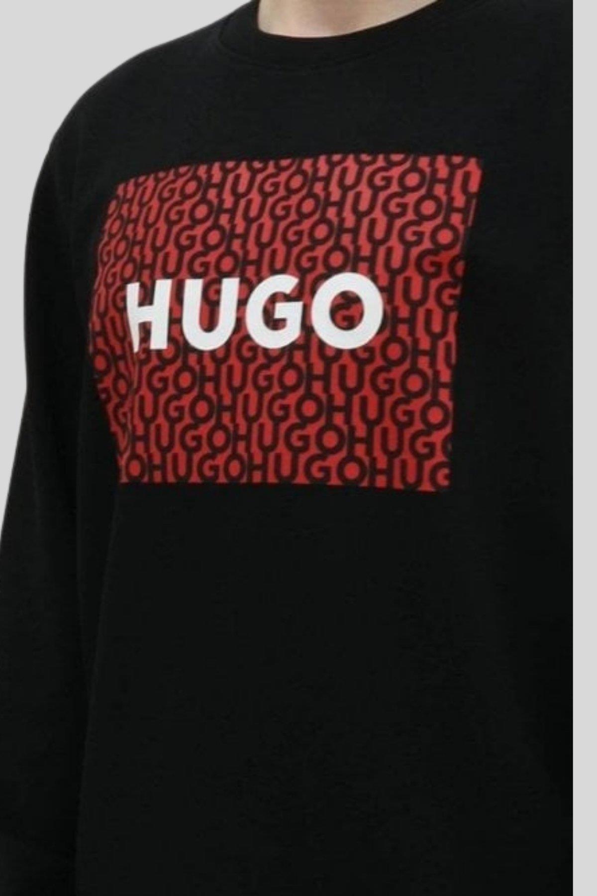 Hugo Boss Regular Fit Bisiklet Yaka Erkek Sweatshirt Siyah