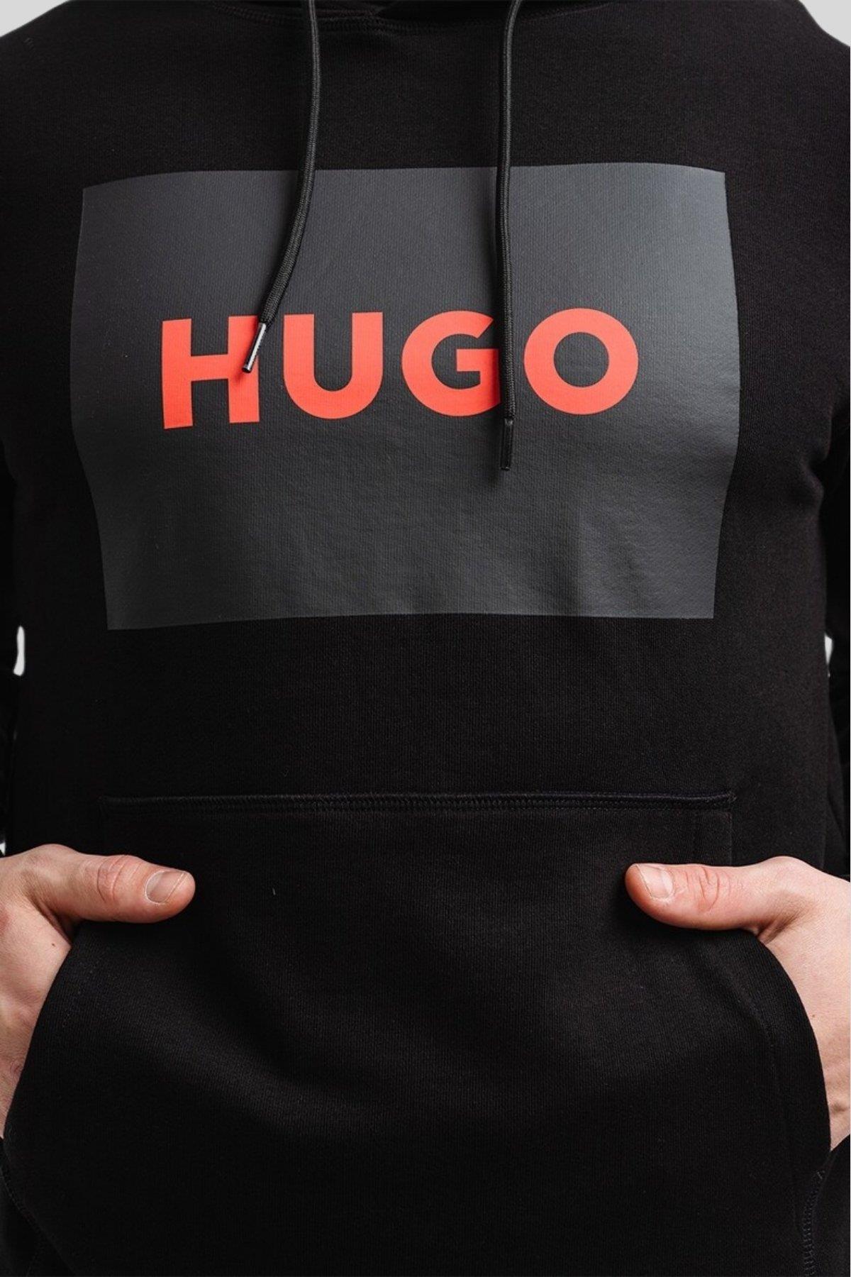 Hugo Boss Regular Fit Kapüşonlu Erkek Sweatshirt Siyah