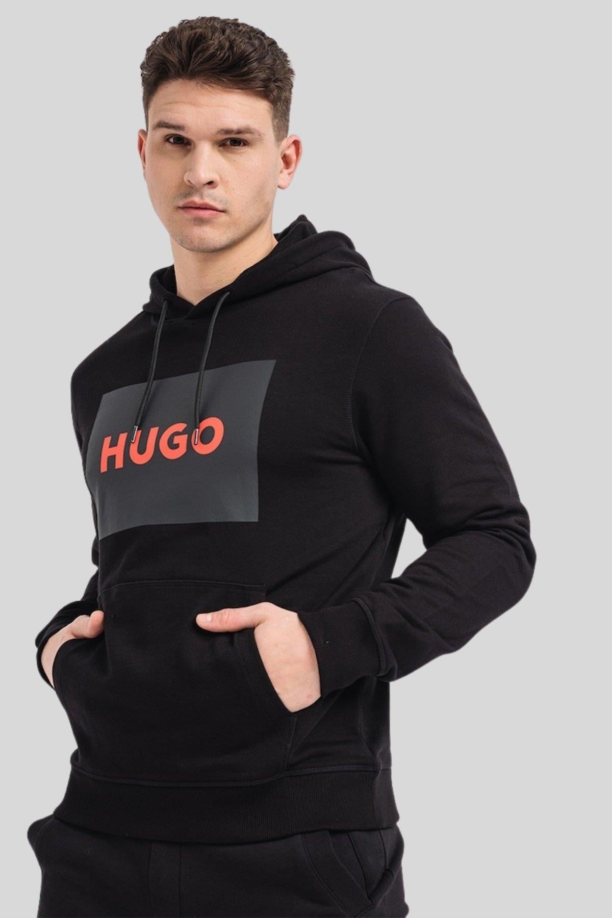 Hugo Boss Regular Fit Kapüşonlu Erkek Sweatshirt Siyah