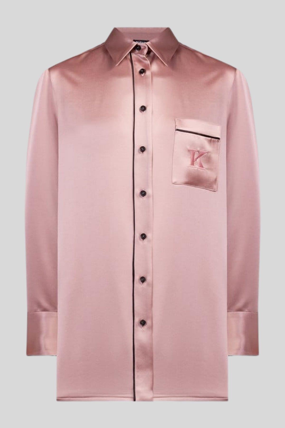 Kiton Monogram Logolu Kadın Gömlek Pembe