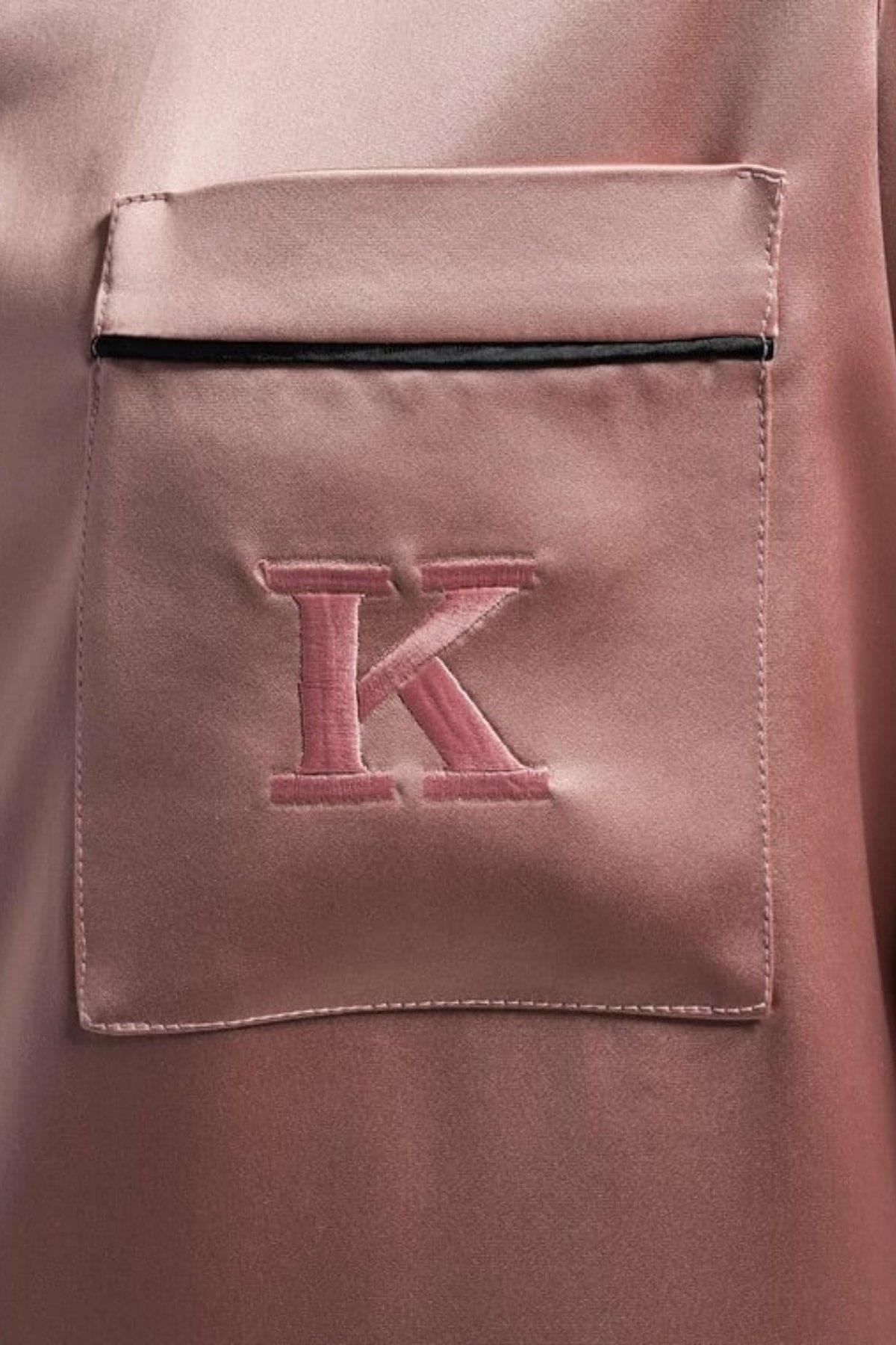 Kiton Monogram Logolu Kadın Gömlek Pembe