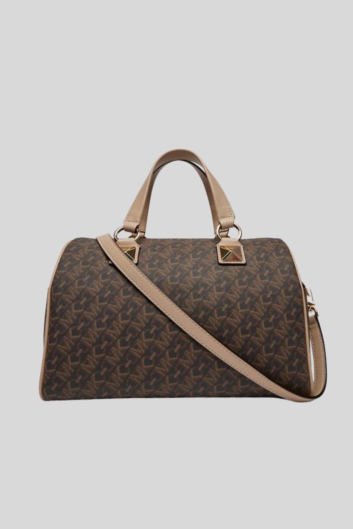 Michael Kors Kadın Grayson Empire İmzalı Logolu El Çantası Kahverengi