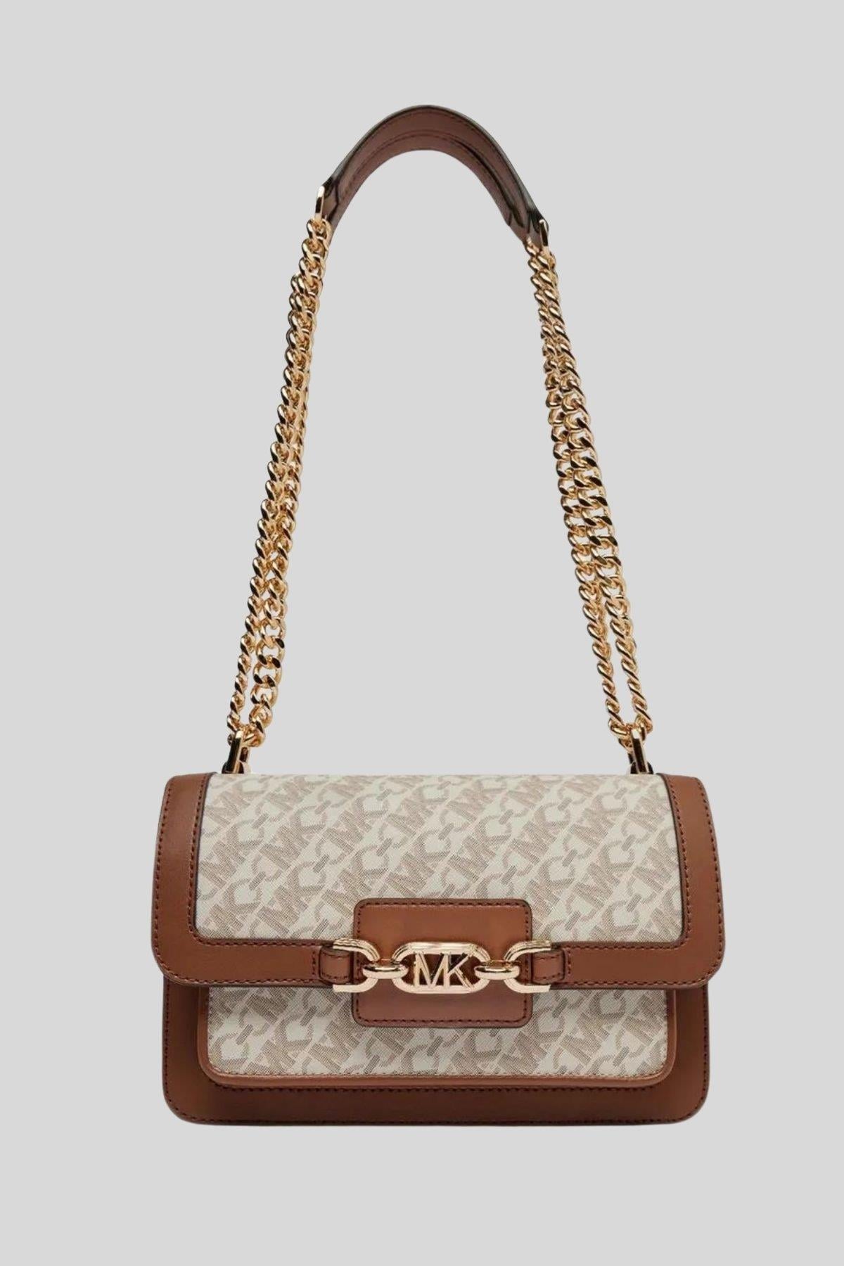 Michael Kors Kadın Logolu Zincir Askılı Omuz Çanta Beyaz