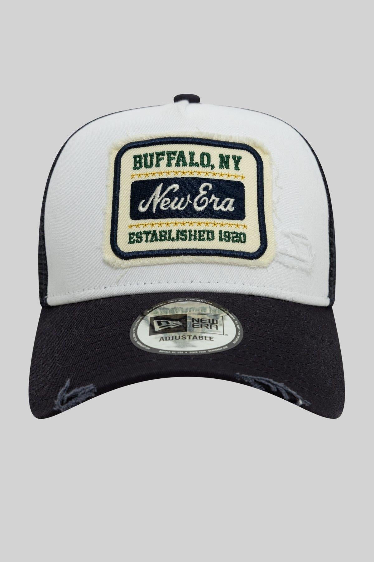 New Era Trucker Patch Distressed Şapka Beyaz
