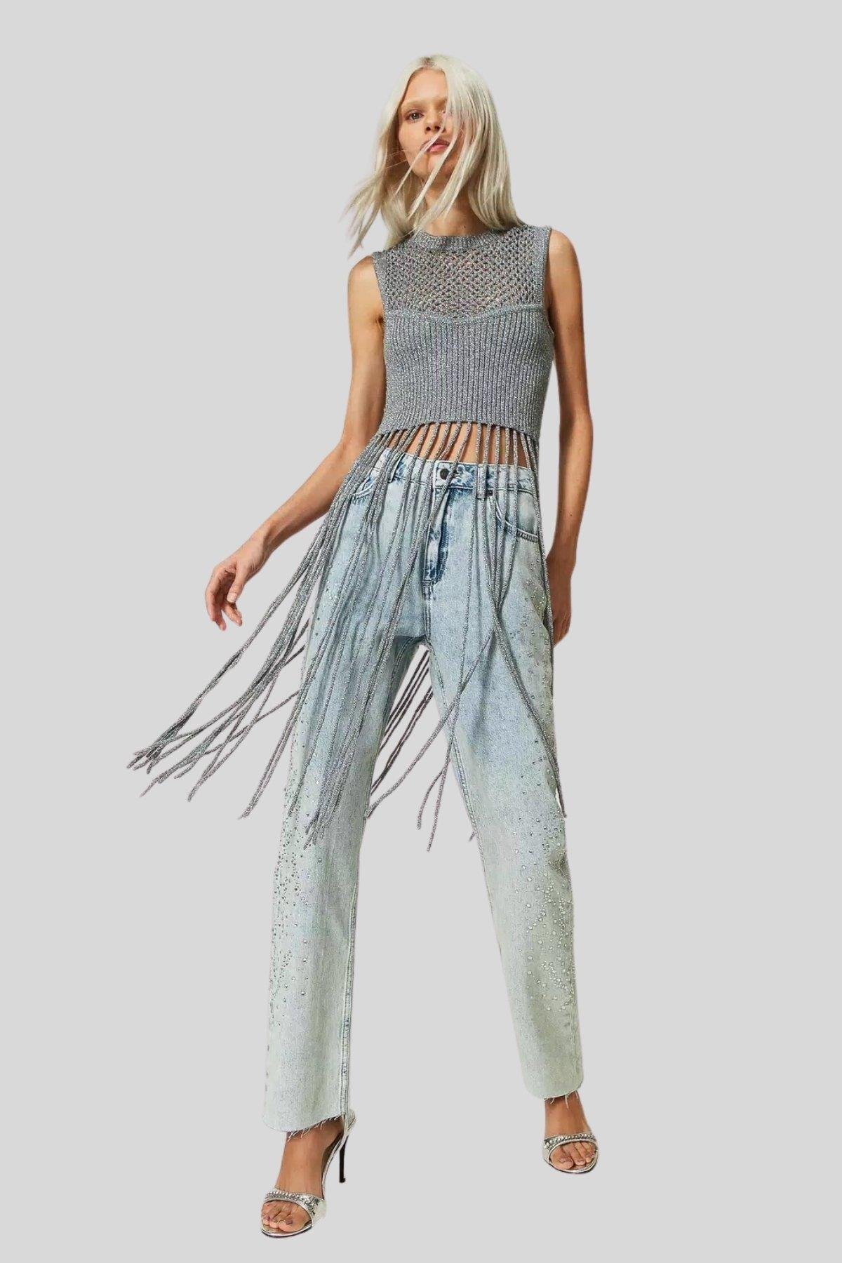 Twinset Kadın Pantolon Mavi