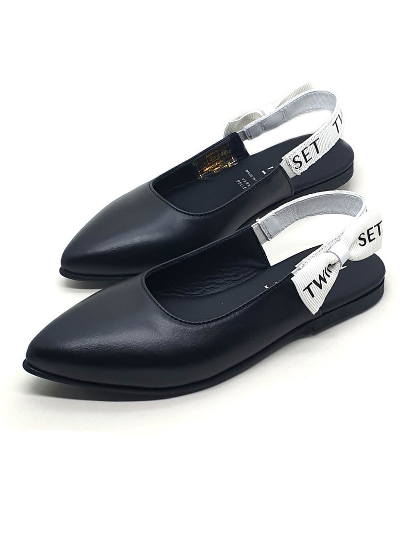 Twinset Kız Çocuk Babet Siyah