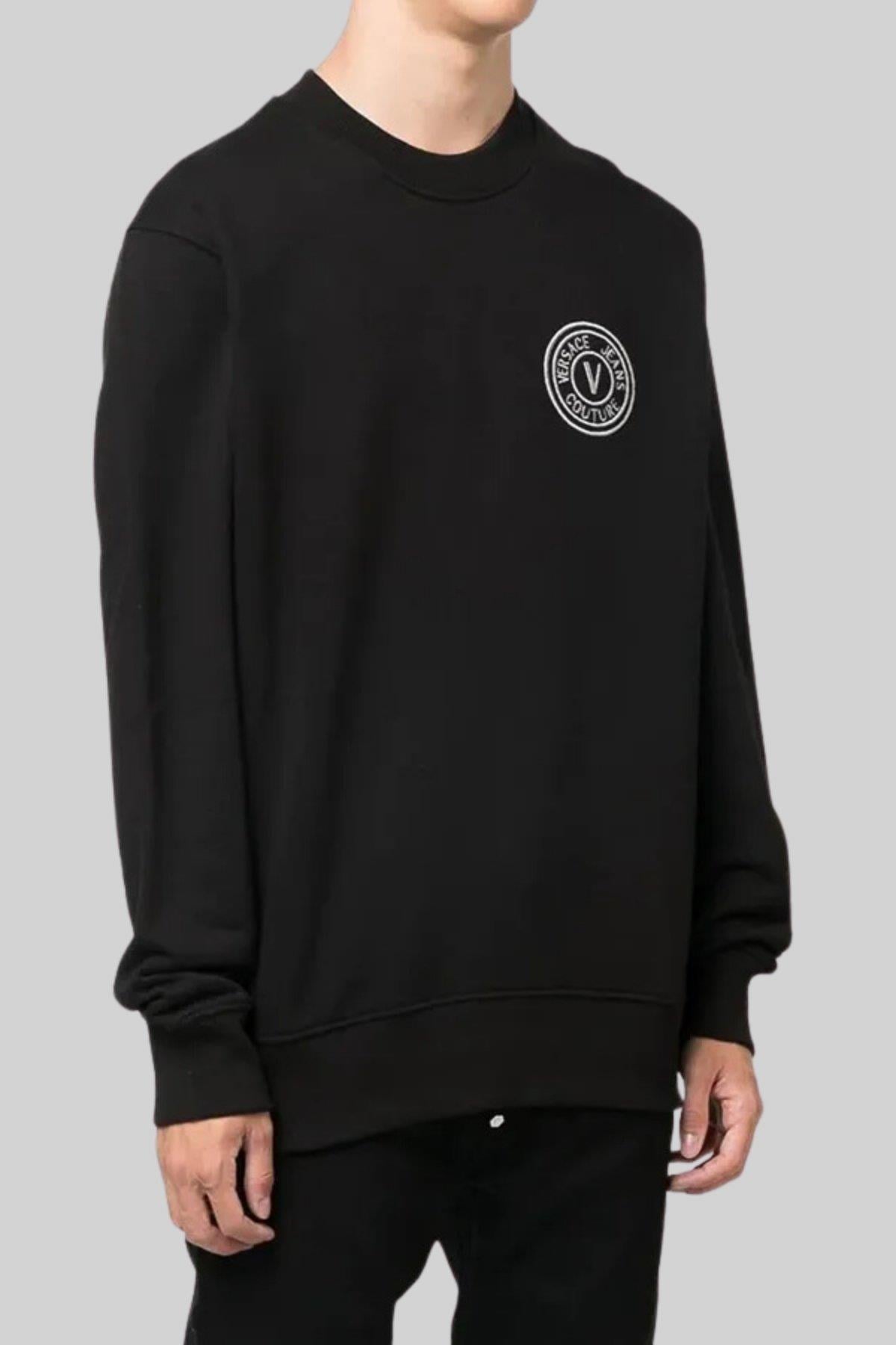 Versace Jeans Couture Erkek Regular Fit Uzun Kollu Sweatshirt Siyah