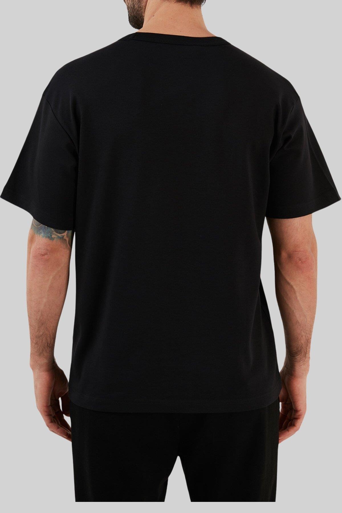 Versace Jeans Couture Erkek Regular Fit Bisiklet Yaka T-Shirt Siyah