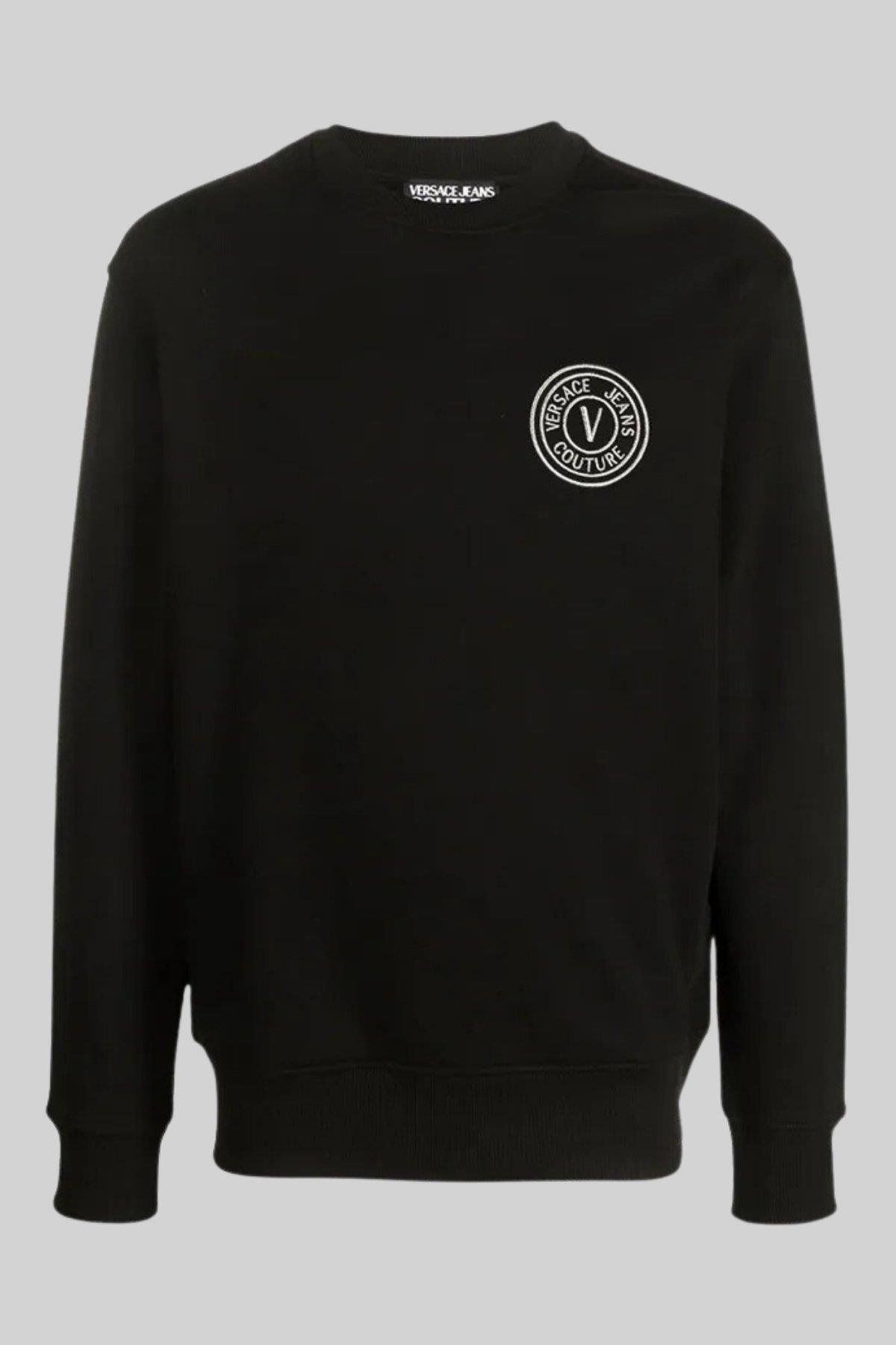 Versace Jeans Couture Erkek Regular Fit Uzun Kollu Sweatshirt Siyah