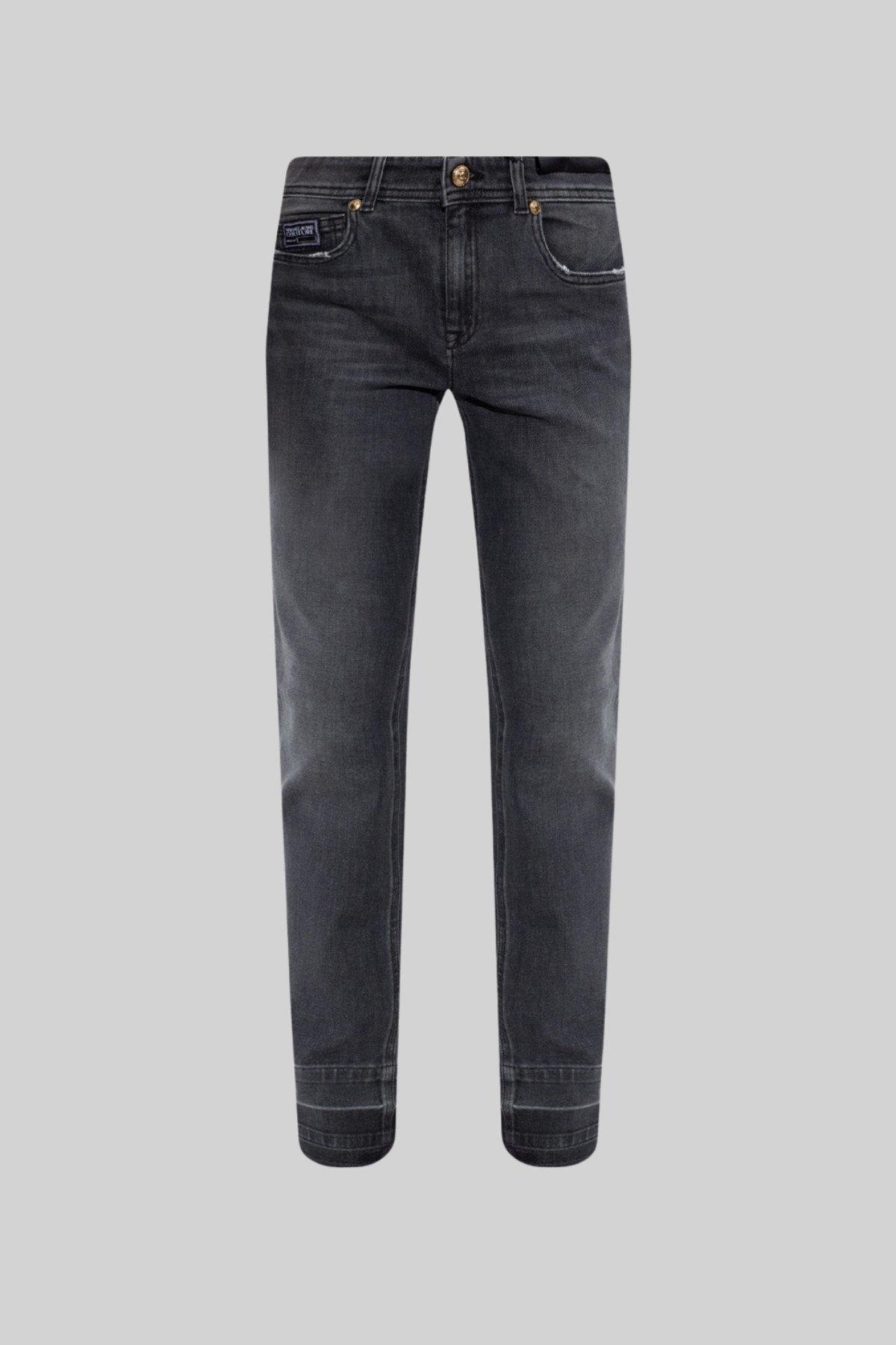 Versace Jeans Couture Kadın Eskitilmiş Jean Pantolon Siyah