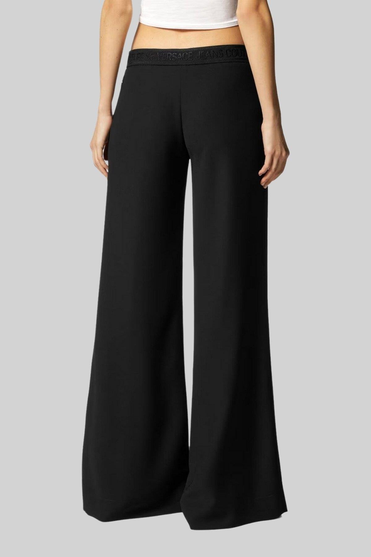 Versace Jeans Couture Kadın Geniş Paça Pantolon Siyah