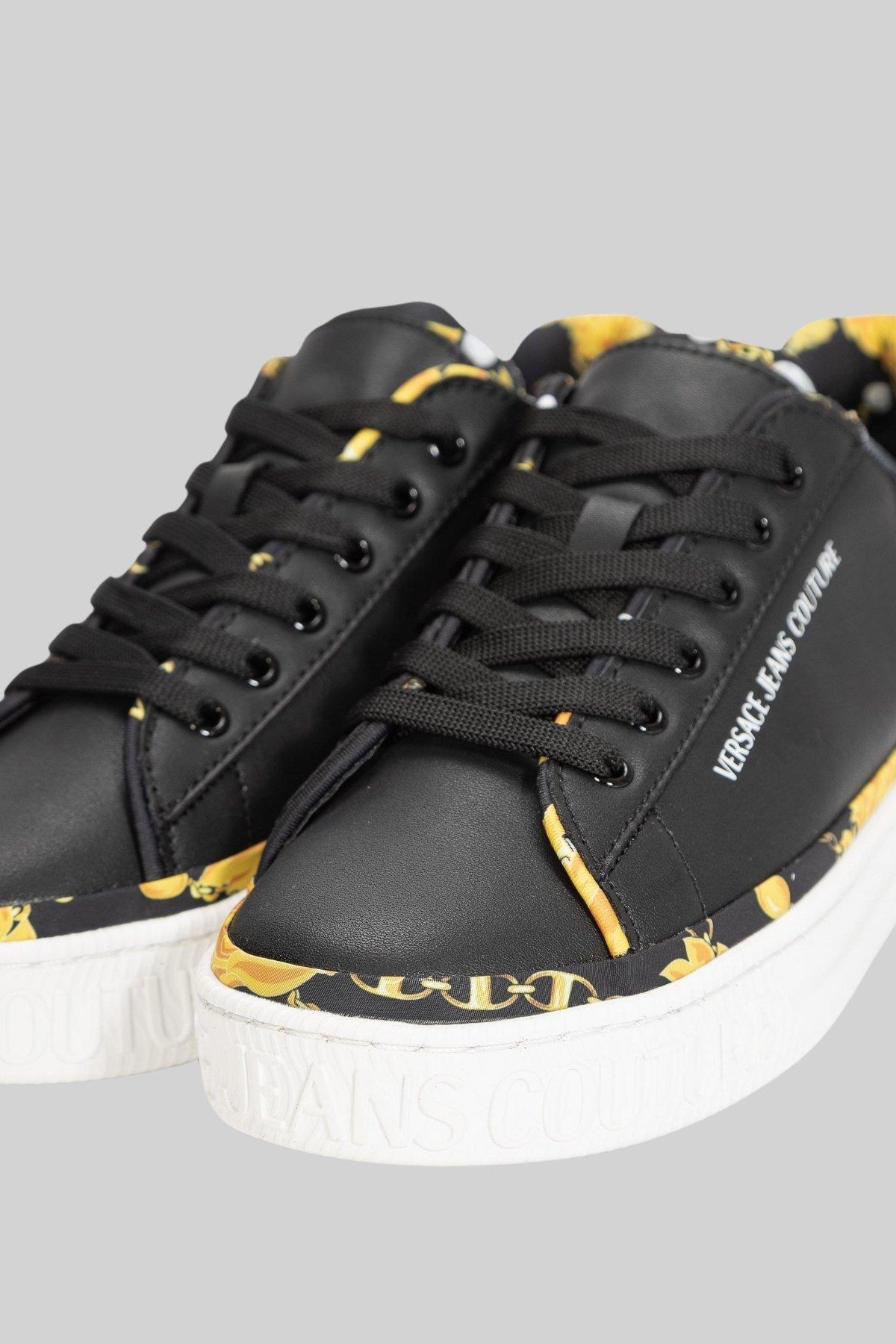 Versace Jeans Couture Kadın Logo Baskılı Spor Ayakkabı Siyah
