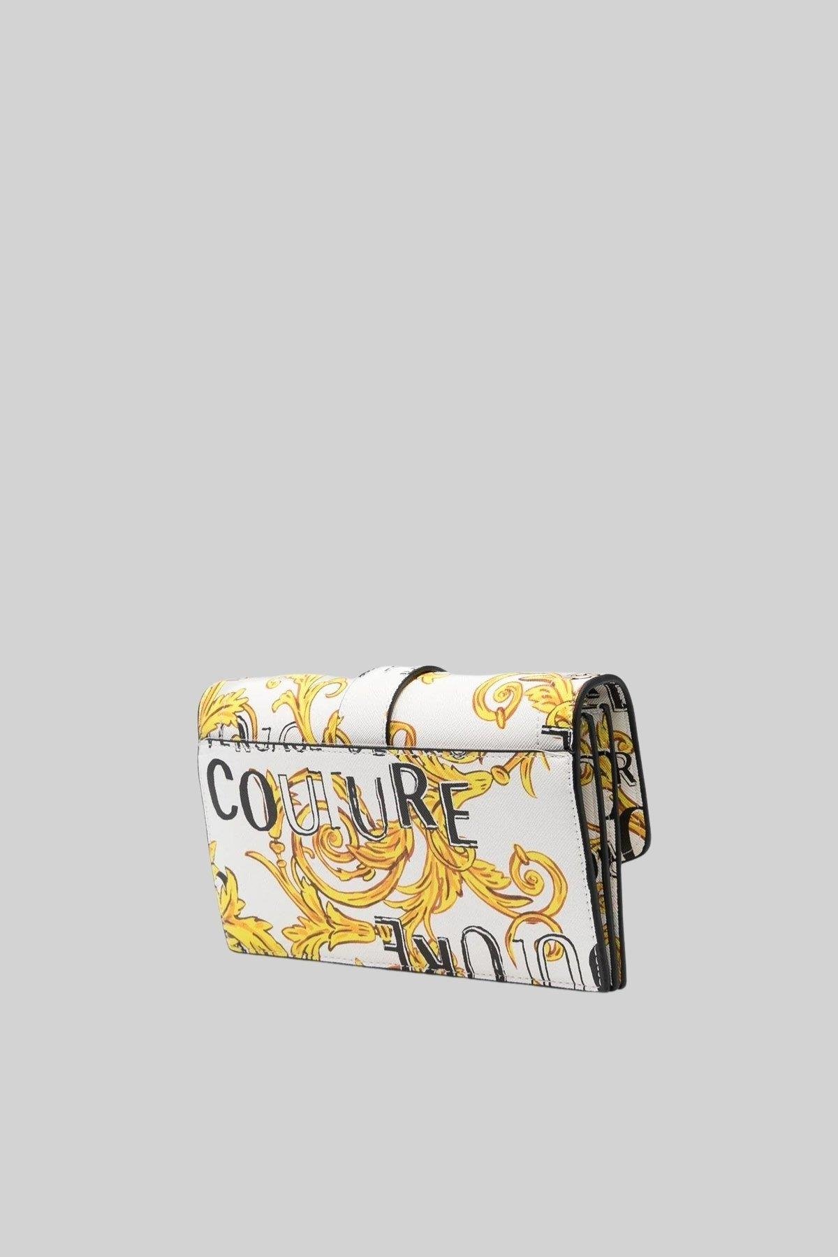 Versace Jeans Couture Kadın Logolu Çıkarılabilir Askılı Omuz Çanta Beyaz