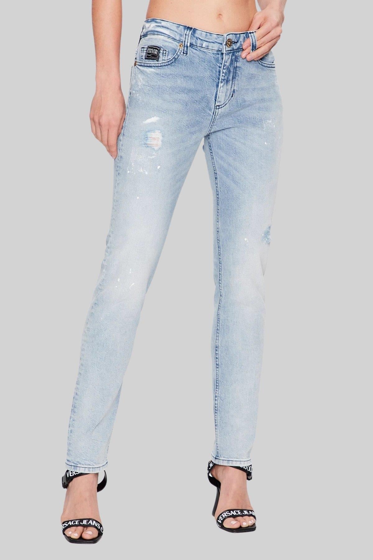 Versace Jeans Couture Kadın Regular Fit Jean Pantolon Mavi