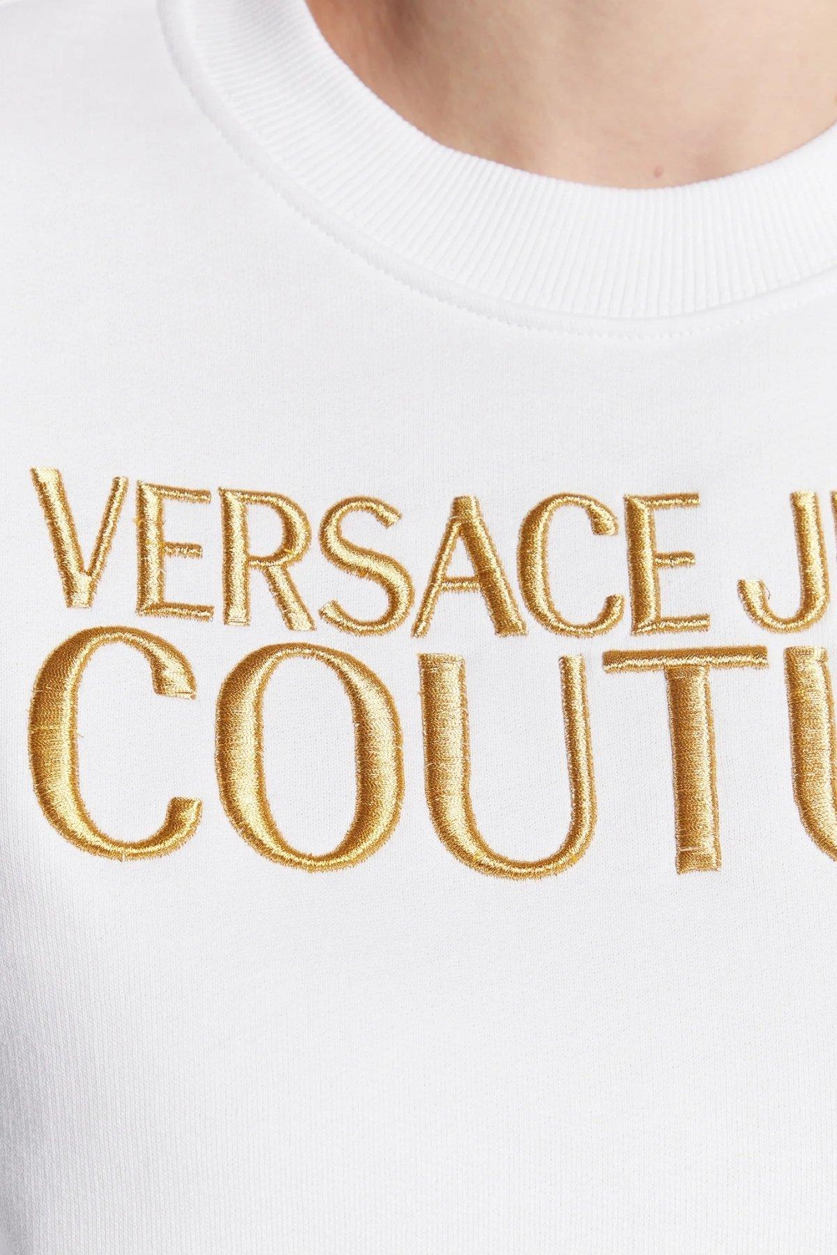 Versace Jeans Couture Kadın Regular Fit Logolu Sweatshirt Beyaz