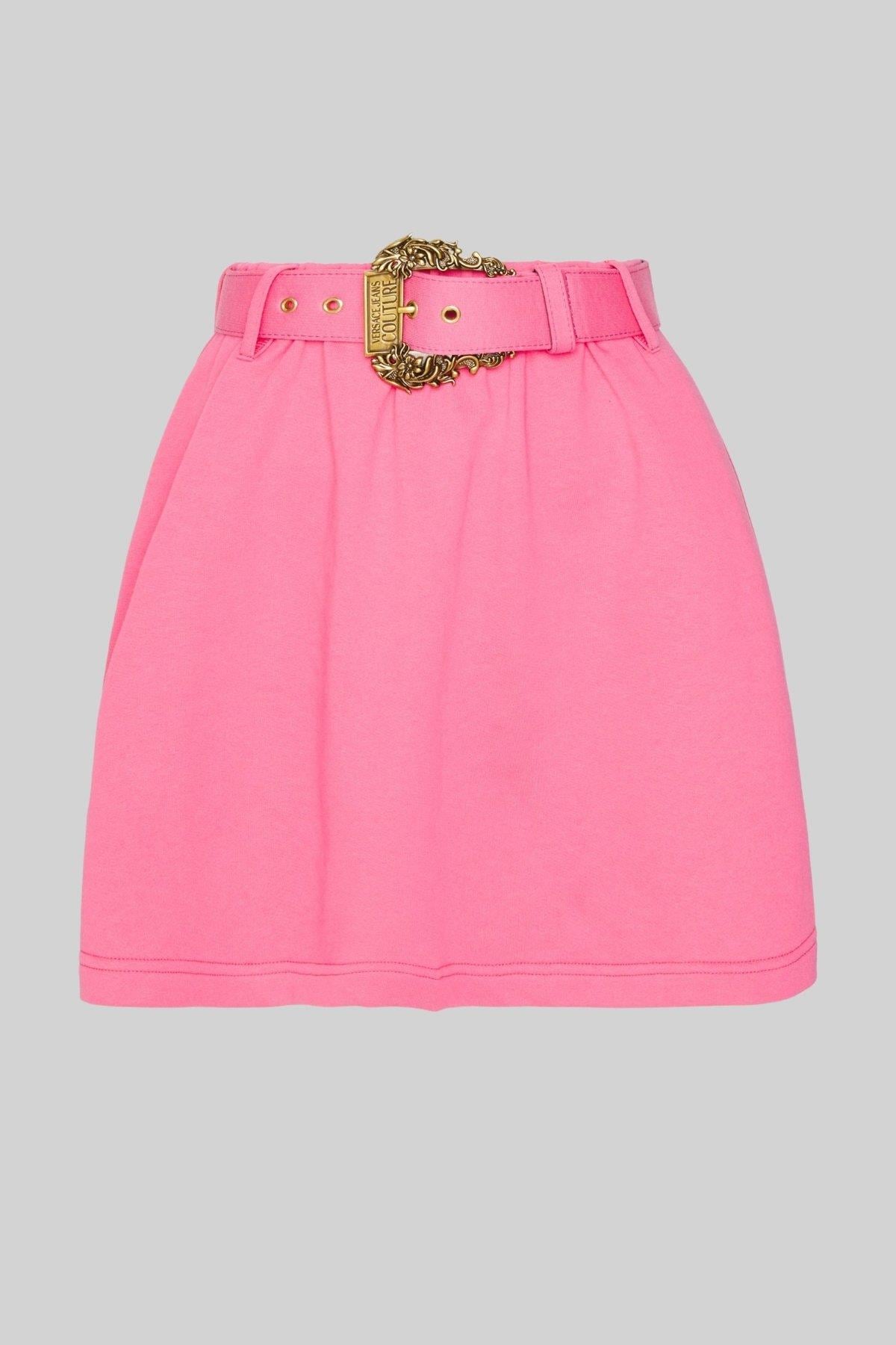 Versace Jeans Couture Kadın Regular Fit A Kesim Kemerli Mini Etek Pembe