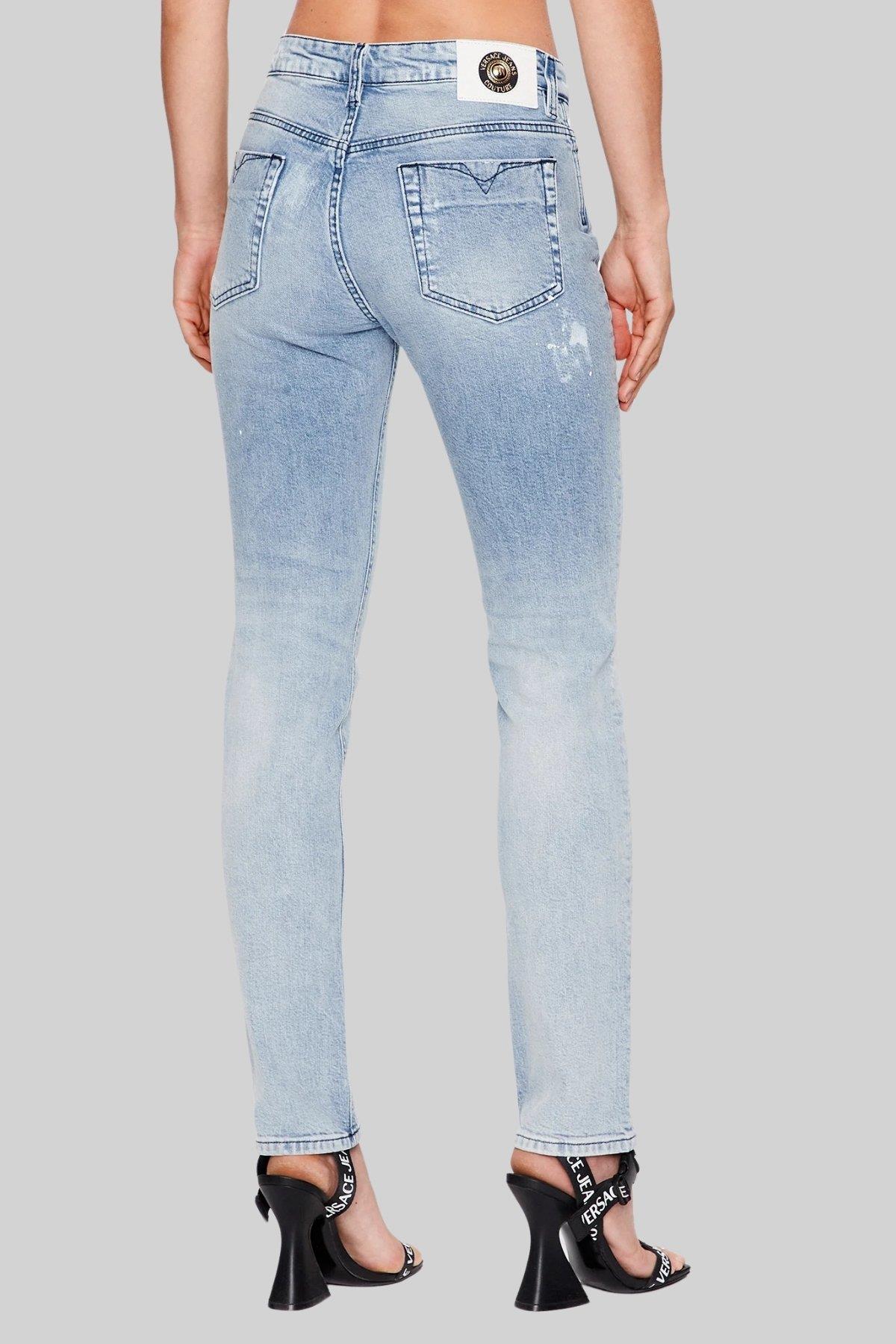 Versace Jeans Couture Kadın Regular Fit Jean Pantolon Mavi