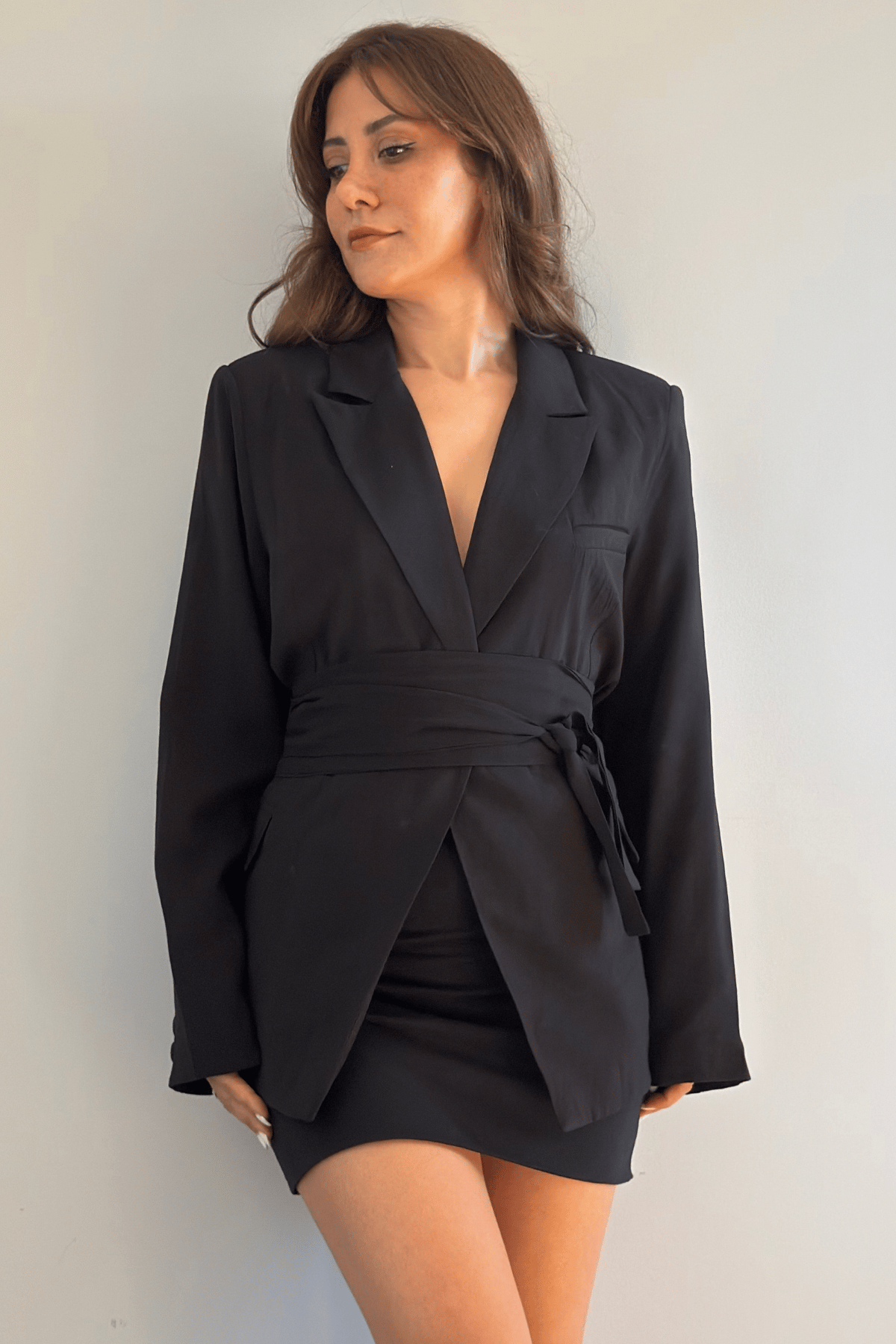 KUŞAKLI İNCE BLAZER CEKET
